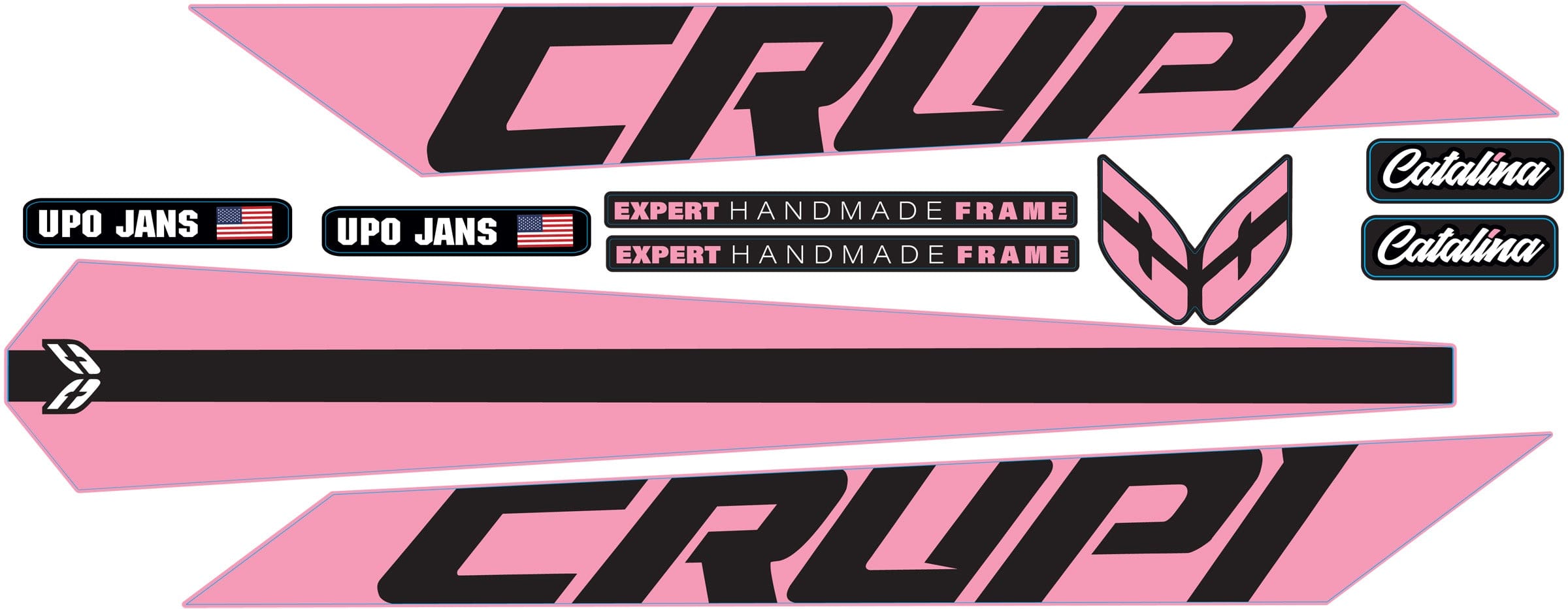 Crupi BMX Decals Pink 2024 Catalina Frame Decal