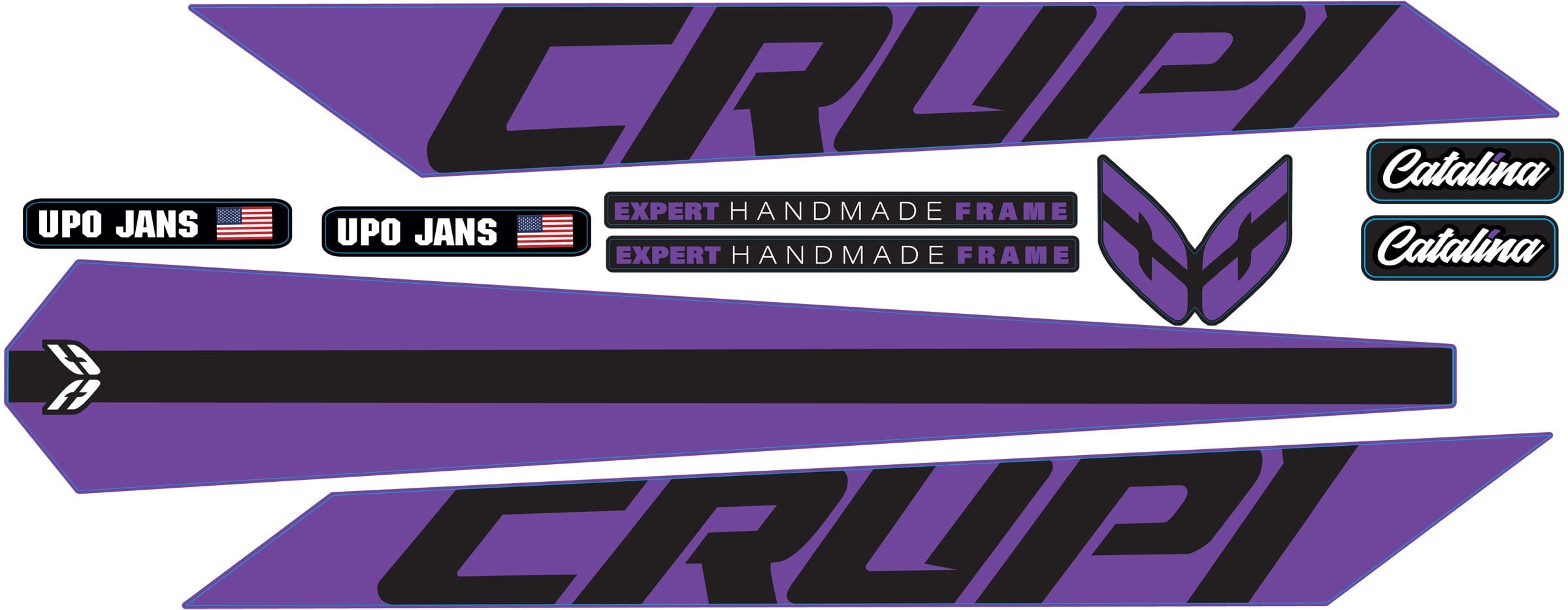 Crupi BMX Decals Purple 2024 Catalina Frame Decal