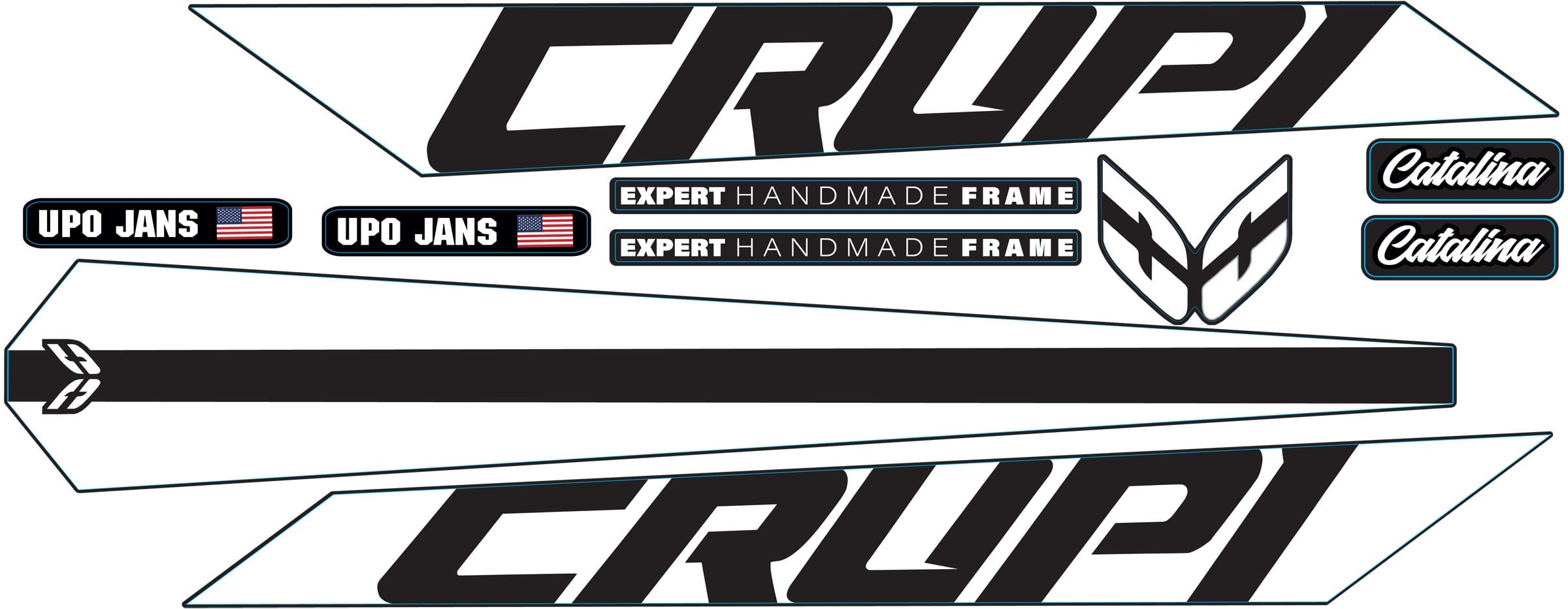 Crupi BMX Decals White 2024 Catalina Frame Decal