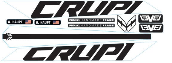 Crupi BMX Decals White 2024 Level Frame Decals