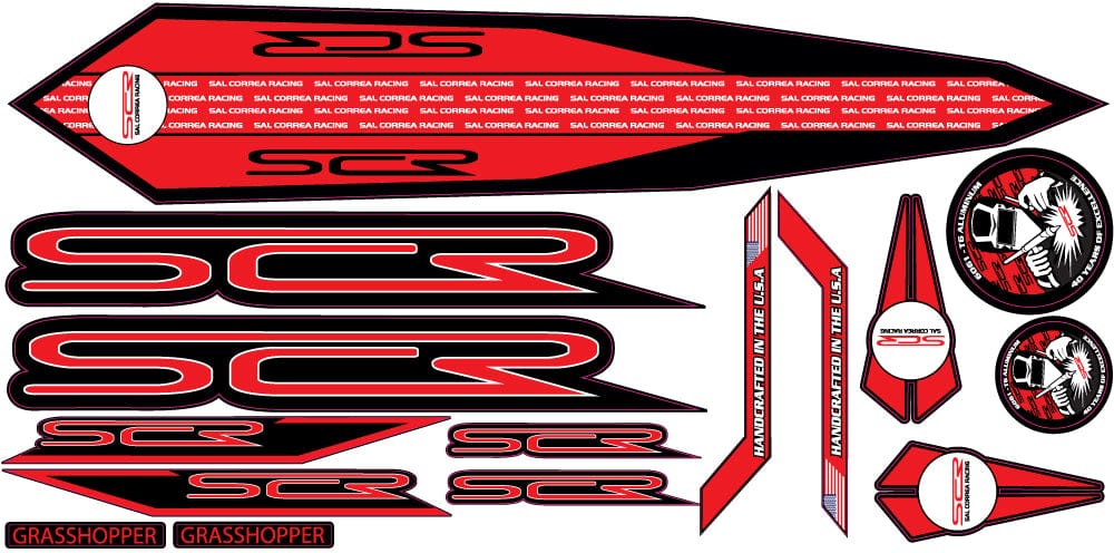 Sal Correa Racing Decals Small - Micro thru Expert / Red 2024 SCR Frame Decals