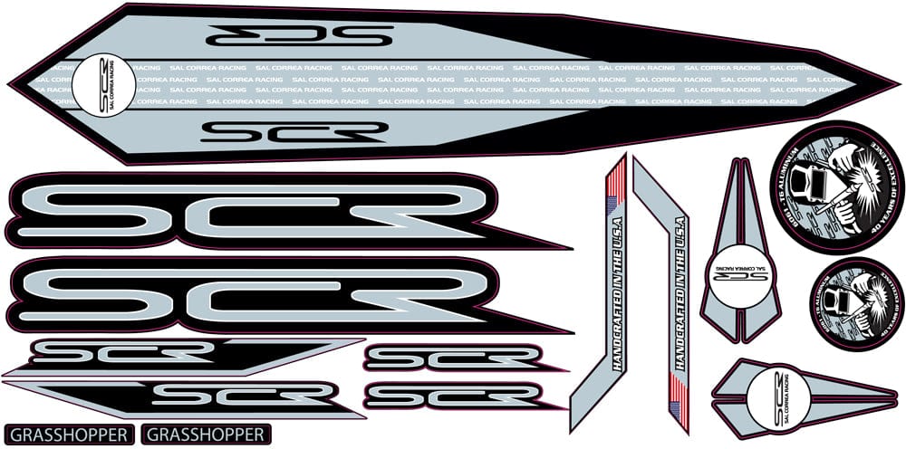 Sal Correa Racing Decals Small - Micro thru Expert / Steel 2024 SCR Frame Decals