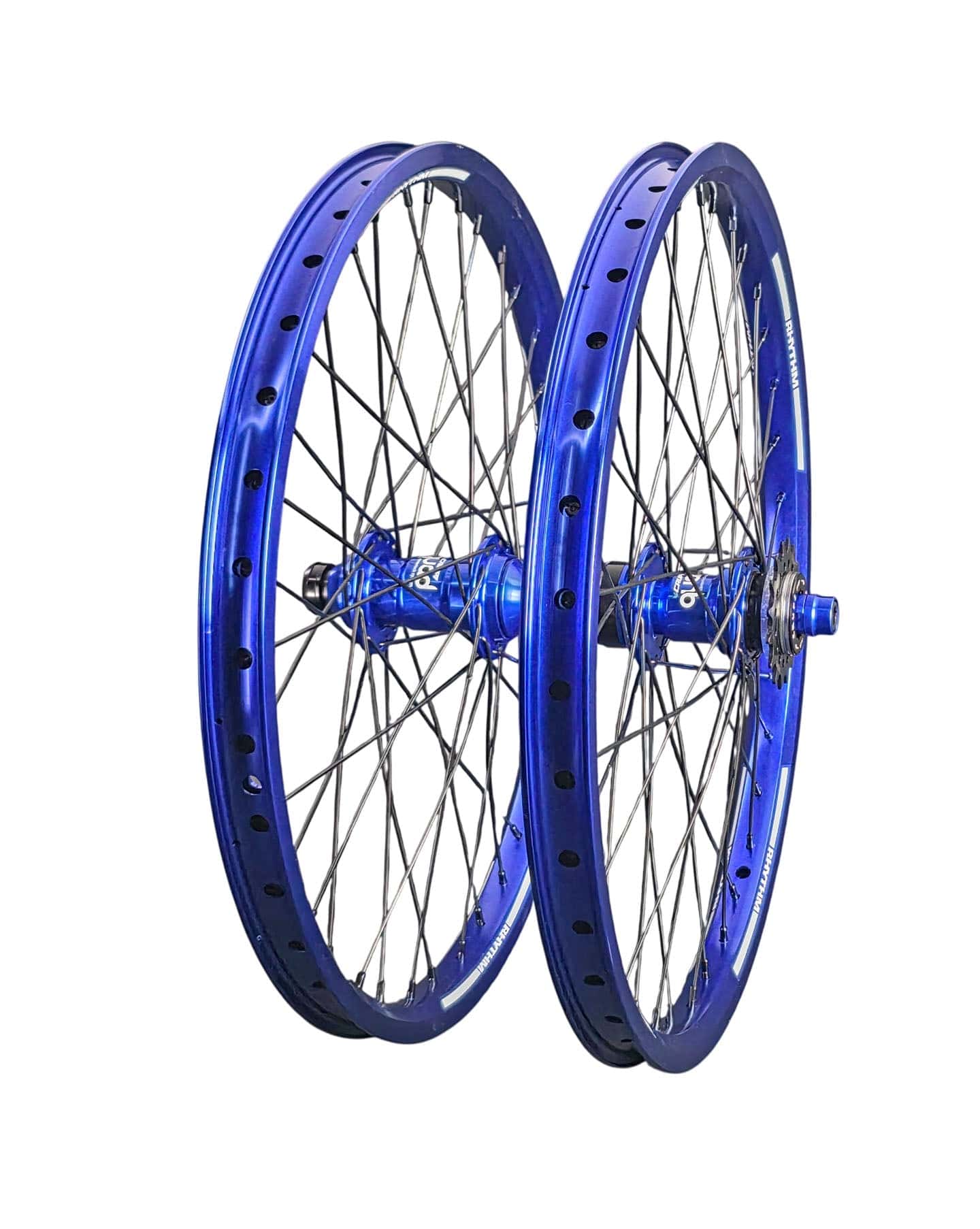 Crupi Parts Wheels 20 x 1.75 36H with 20mm Front / Blue Crupi 20 x 1.75 36H CenterLock Wheelset