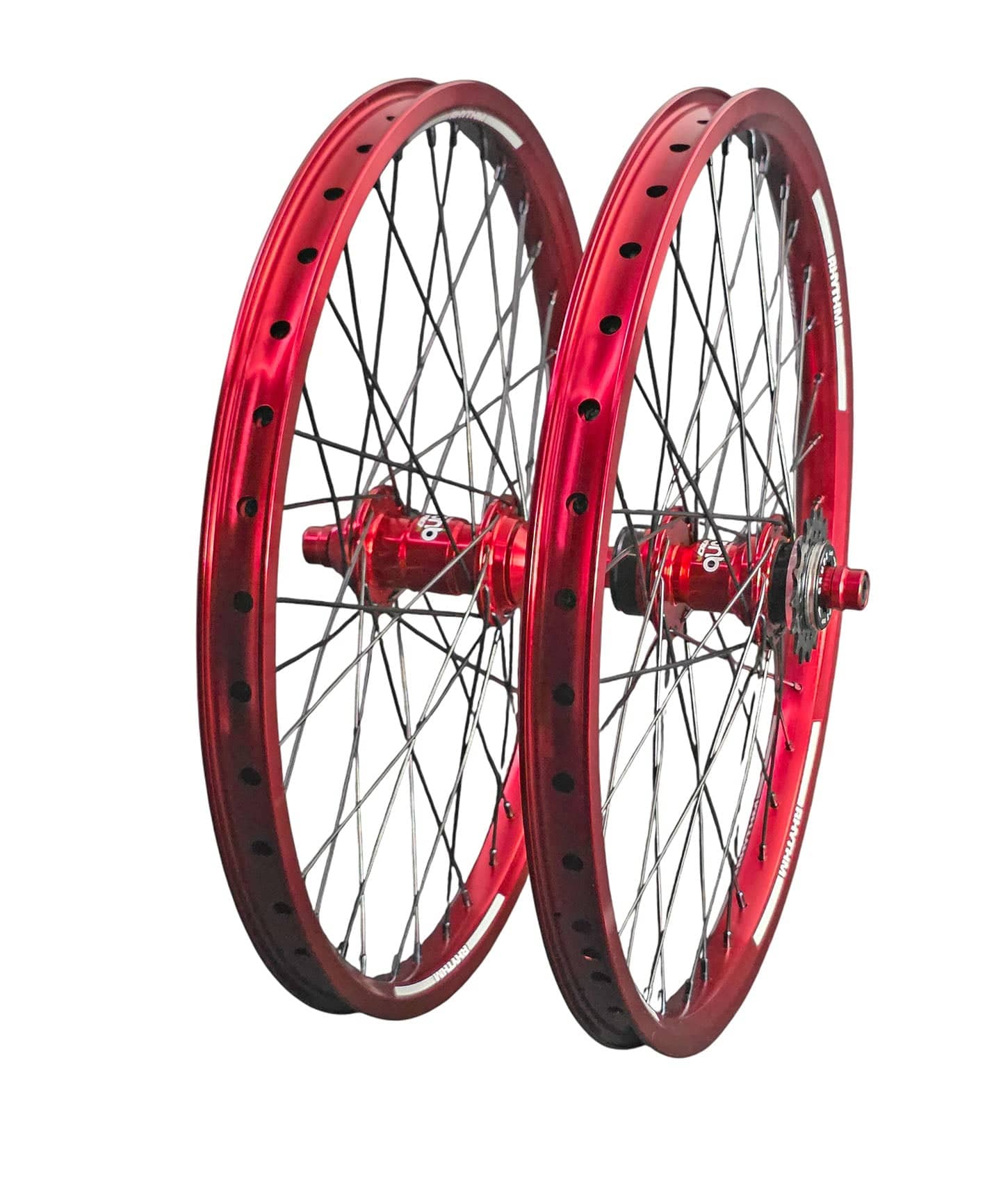 Crupi Parts Wheels 20 x 1.75 36H with 3/8" Front / Red Crupi 20 x 1.75 36H CenterLock Wheelset