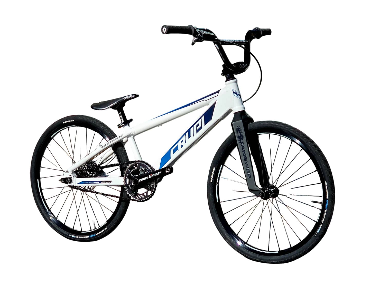 Crupi BMX Complete Bike White / with Black parts / with Blue/Black Fade decals Catalina 2.0 Expert XL Complete Bike