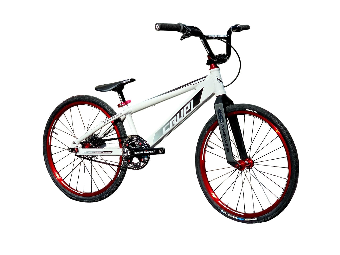 Crupi BMX Complete Bike White / with Red parts / with Black/White Fade decals Catalina 2.0 Expert XL Complete Bike