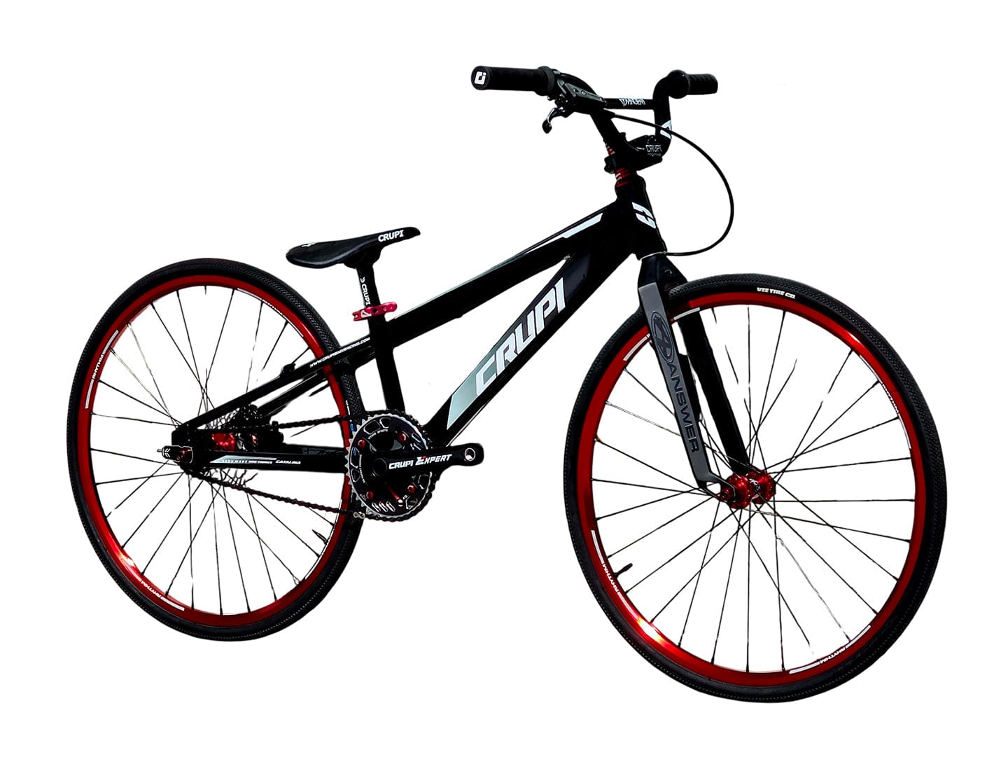 Crupi BMX Complete Bike Black / with Red parts / with Black/White Fade decals Catalina 2.0 Mini Cruiser Complete Bike