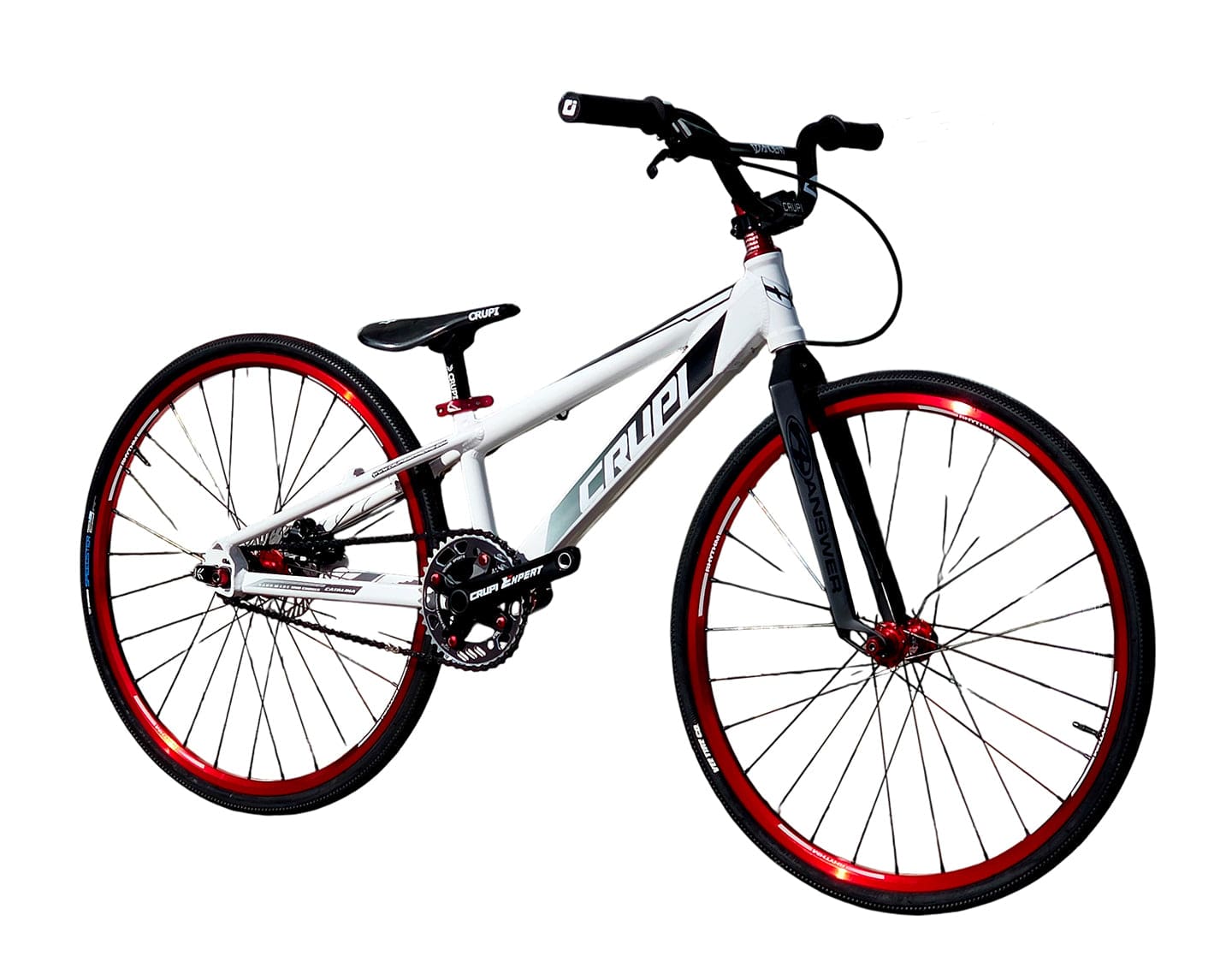 Crupi BMX Complete Bike White / with Red parts / with Black/White Fade decals Catalina 2.0 Mini Cruiser Complete Bike