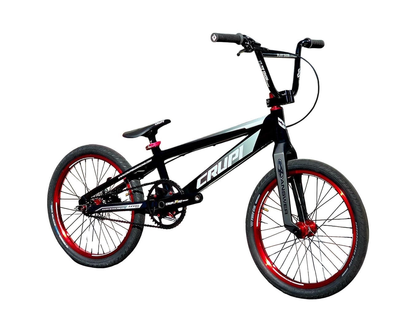 Crupi BMX Complete Bike Black / with Red parts / with Black/White Fade decals Level 2.0 Pro Complete Bike