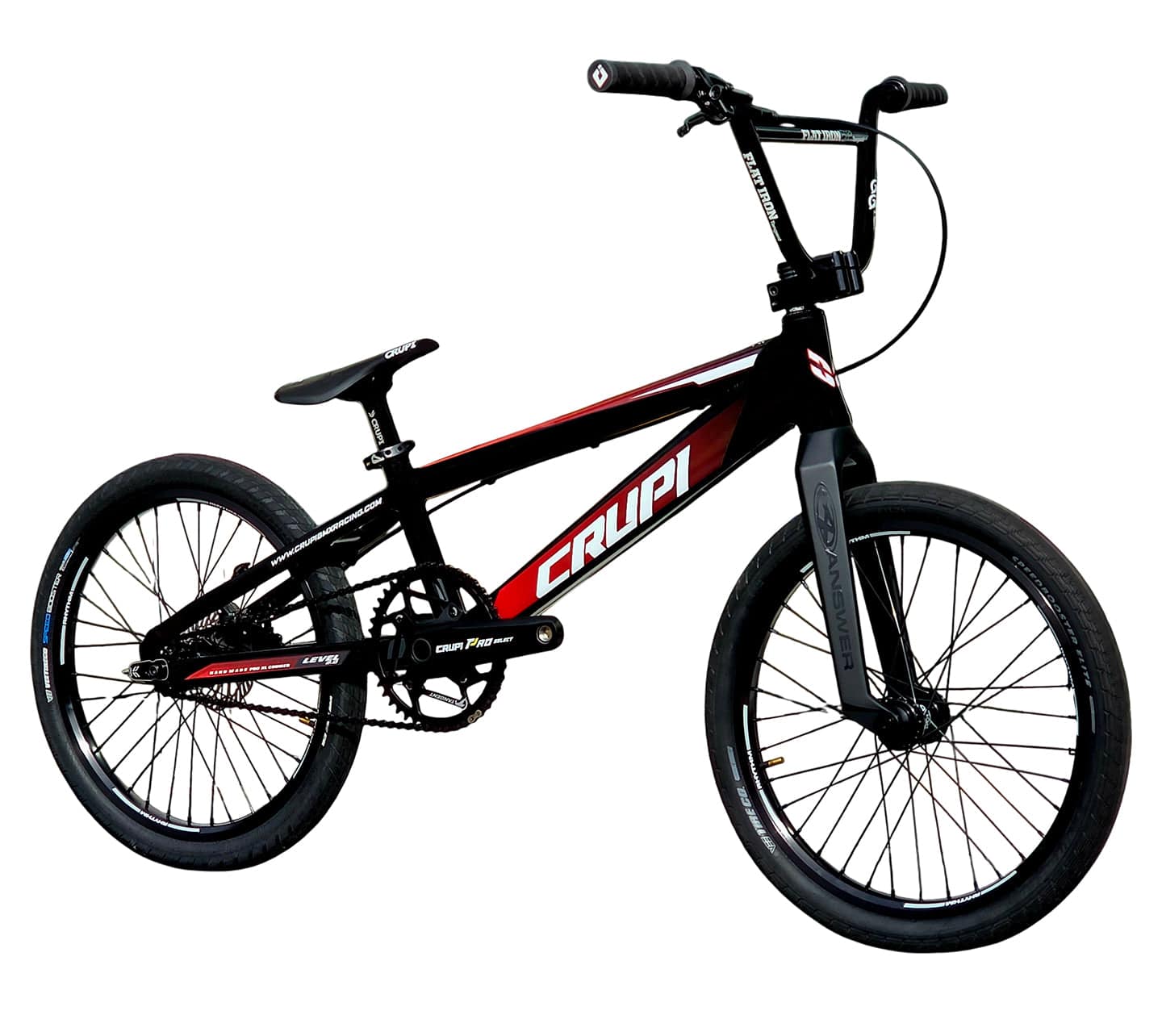Crupi BMX Complete Bike Black / with Black parts / with Red/Black Fade decals Level 2.0 Pro Complete Bike