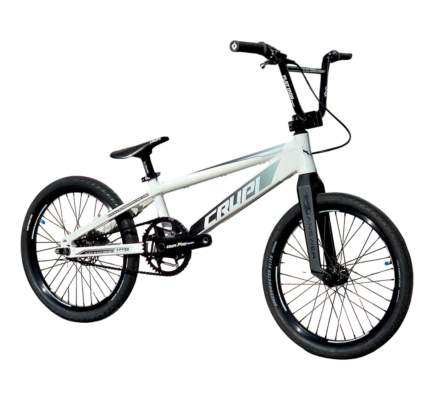 Crupi BMX Complete Bike White / with Black parts / with Black/White Fade decals Level 2.0 Pro Complete Bike