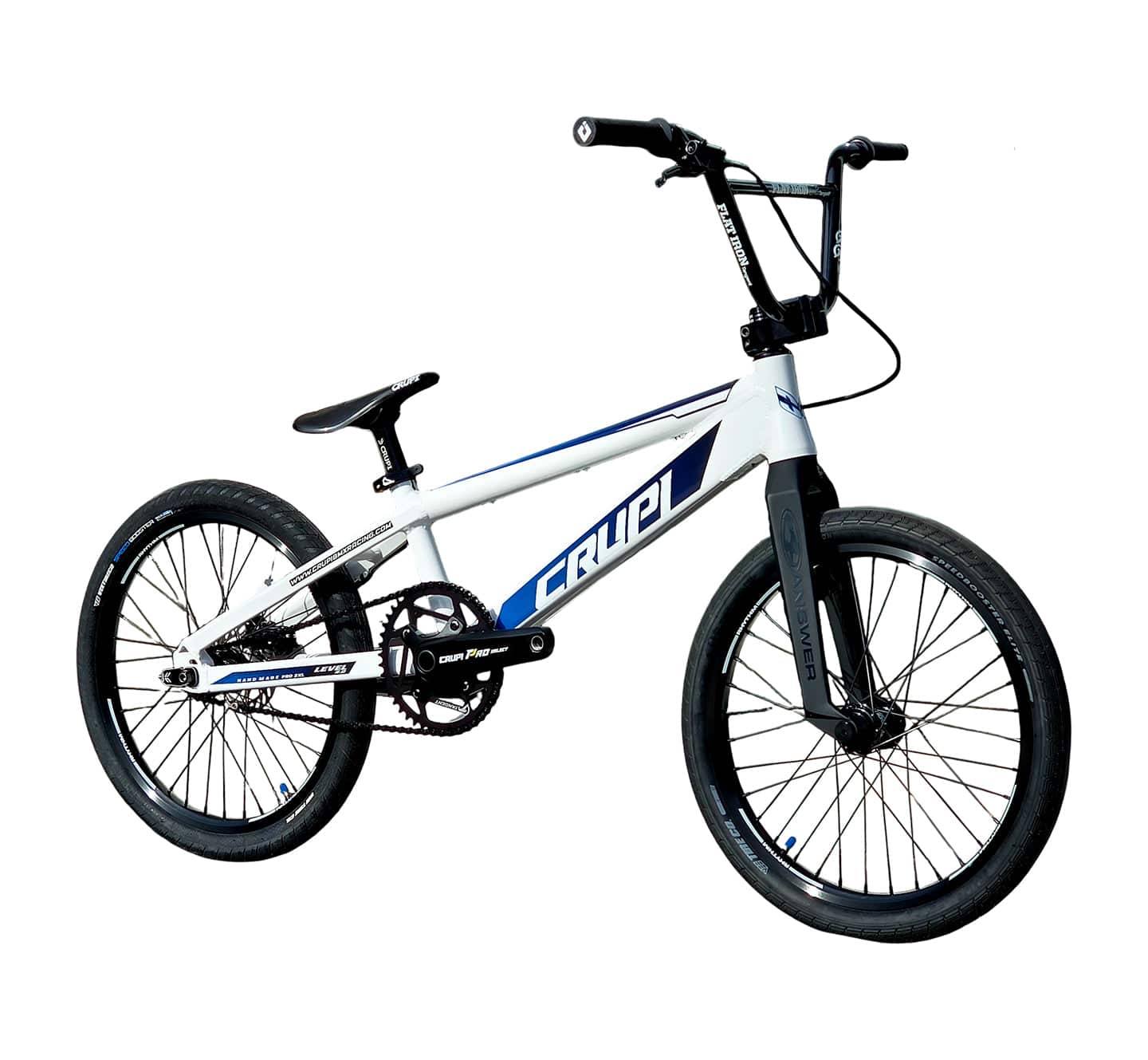 Crupi BMX Complete Bike White / with Black parts / with Blue/Black Fade decals Level 2.0 Pro Complete Bike