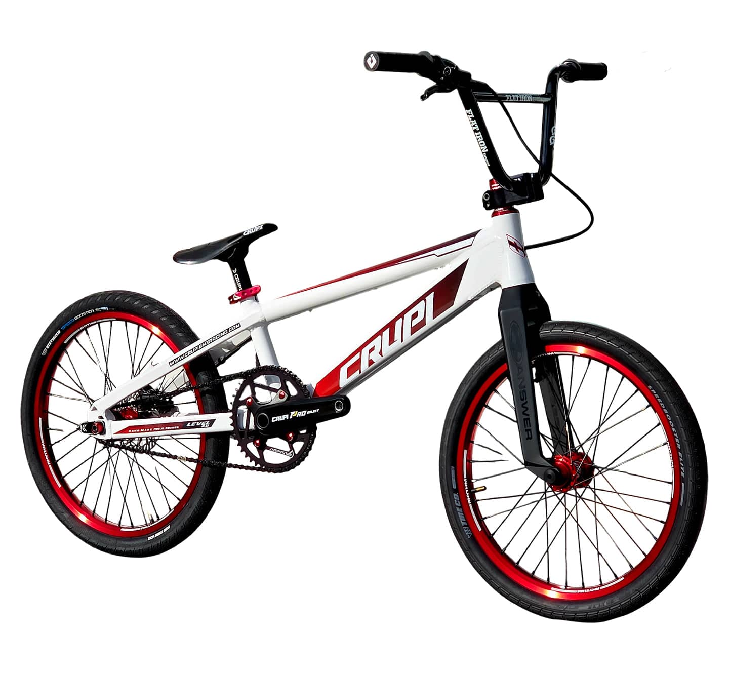 Crupi BMX Complete Bike White / with Red parts / with Red/Black Fade decals Level 2.0 Pro Complete Bike