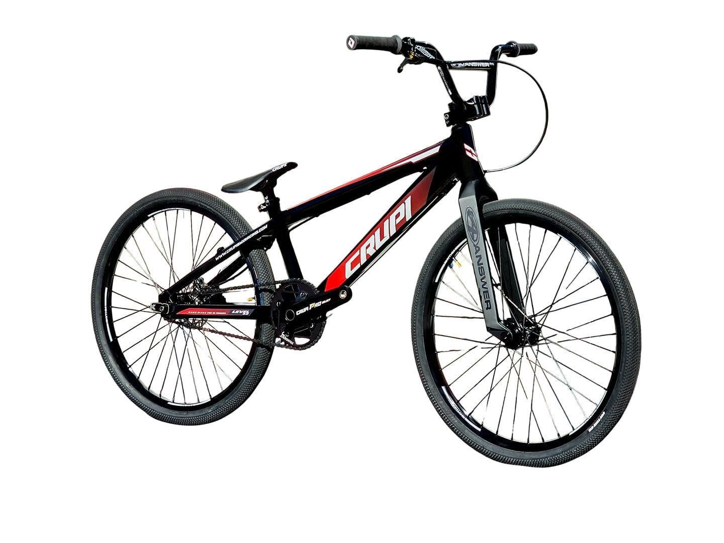 Crupi BMX Complete Bike Black / with Black parts / with Red/Black Fade decals Level 2.0 Pro Cruiser Complete Bike