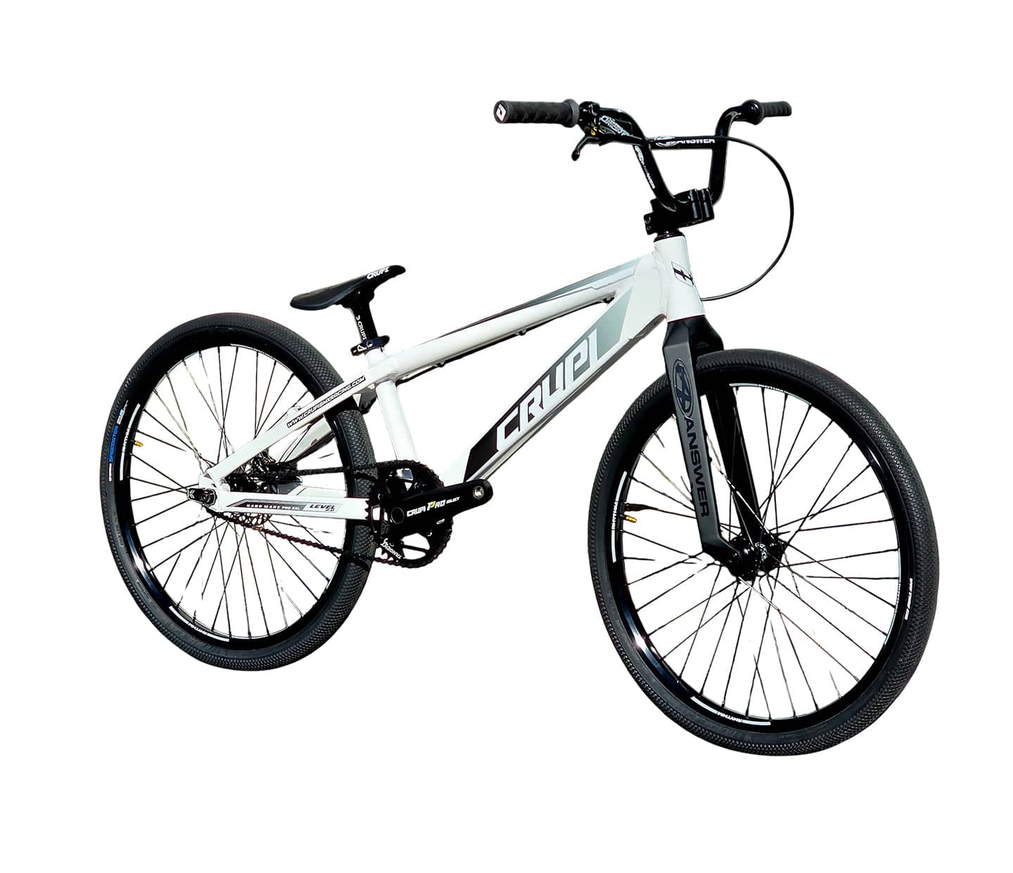 Crupi BMX Complete Bike White / with Black parts / with Black/White Fade decals Level 2.0 Pro Cruiser Complete Bike