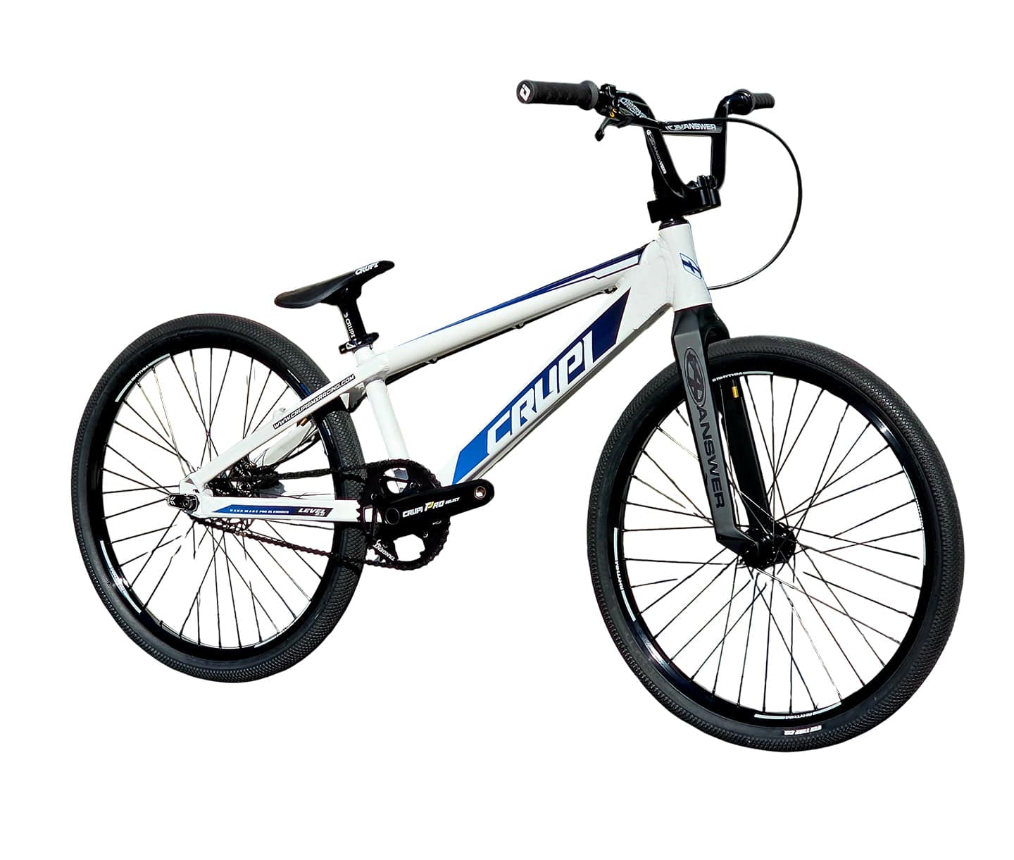 Crupi BMX Complete Bike White / with Black parts / with Blue/Black Fade decals Level 2.0 Pro Cruiser Complete Bike
