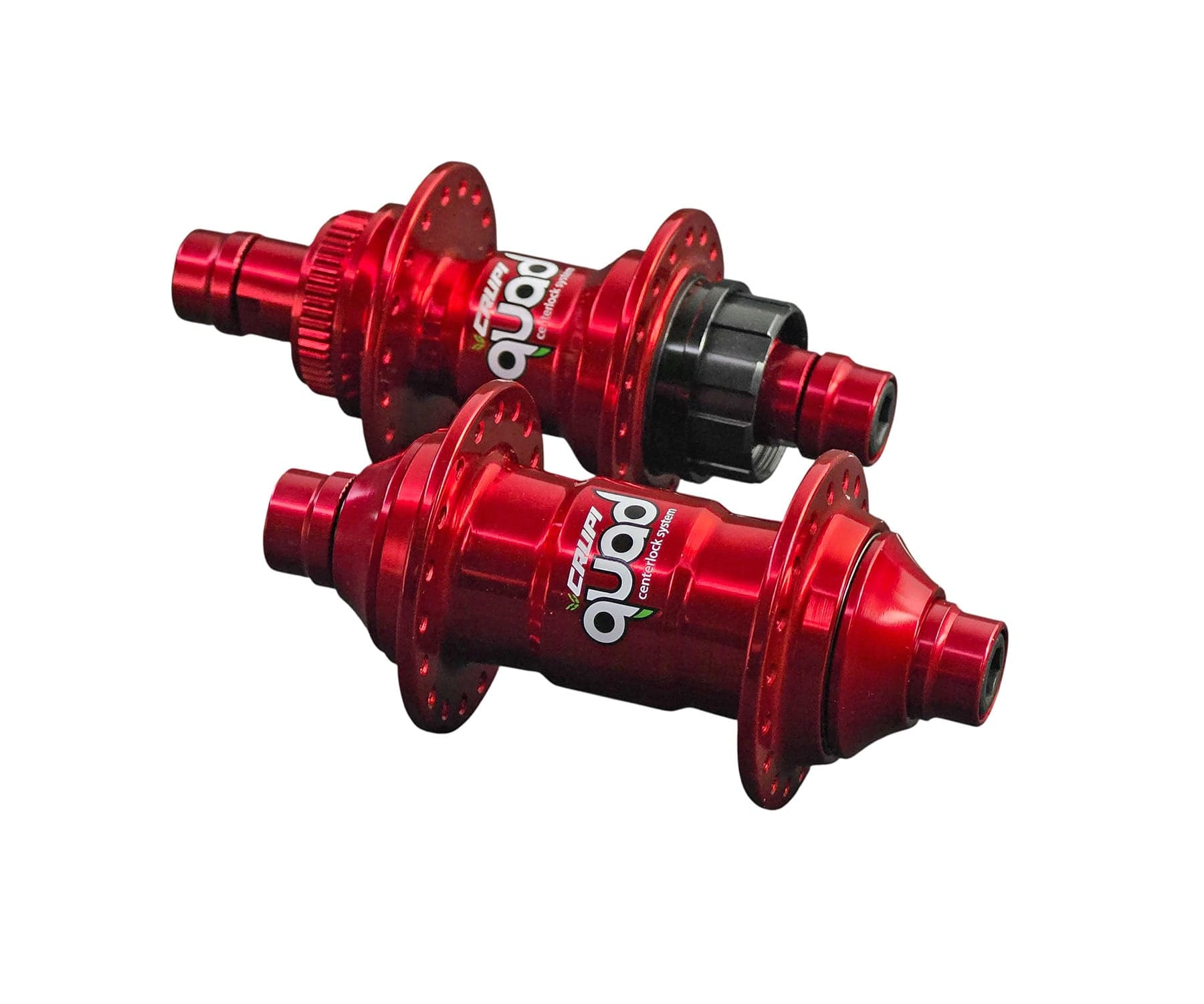 Crupi Parts Hubs 36H Pro CenterLock with 3/8 Front Axle / Red Crupi Quad 36H CenterLock Hubsets
