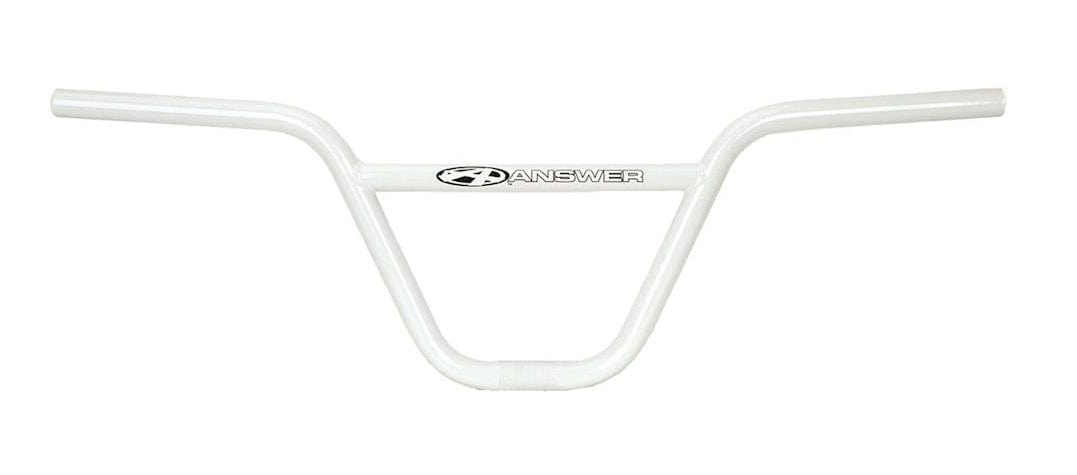 Answer Handle Bars 8" Flat / White Answer Pro Chromoly Bars