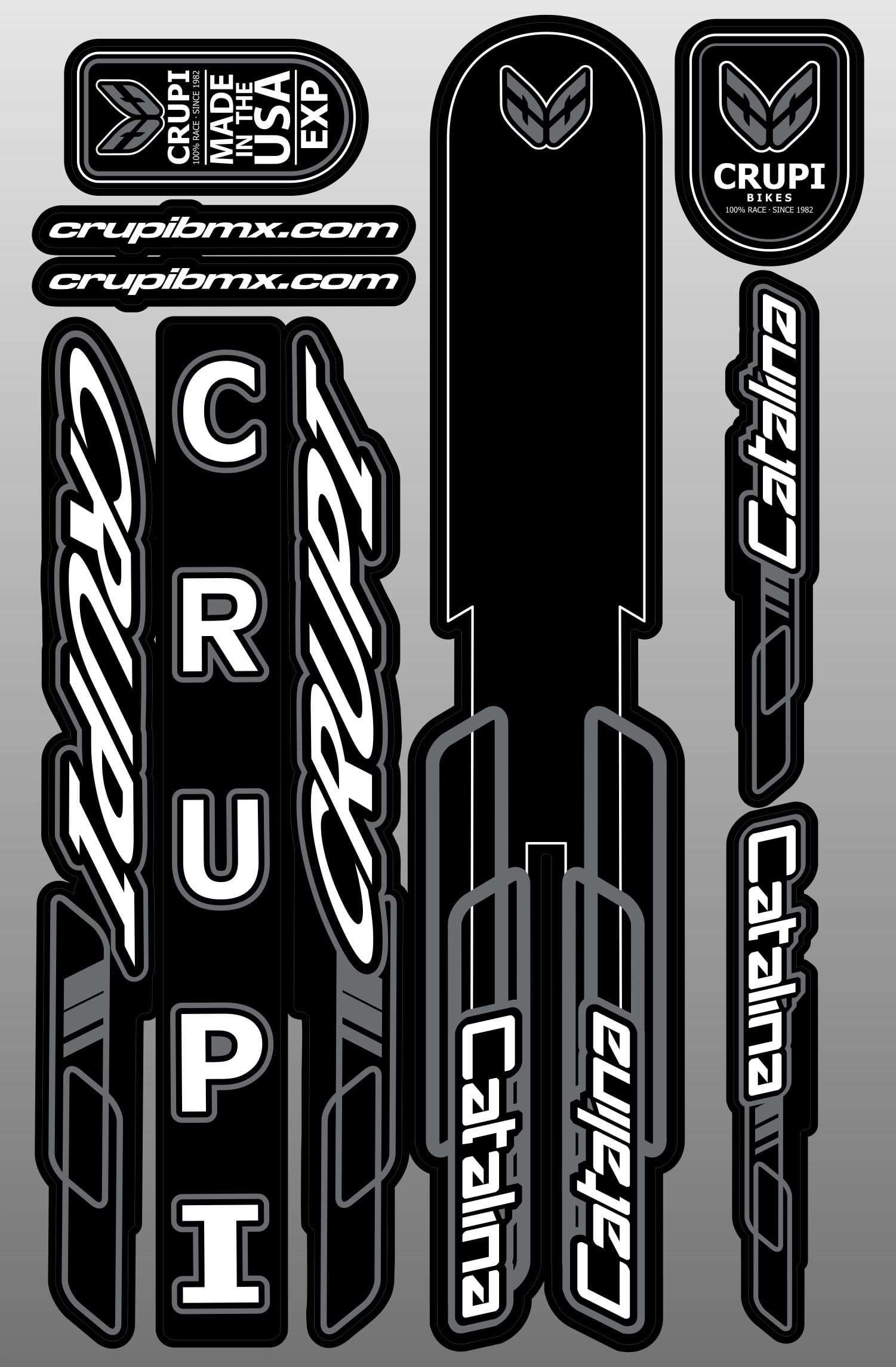 Crupi BMX Decals Micro / Black/Grey 2018 Frame Decals