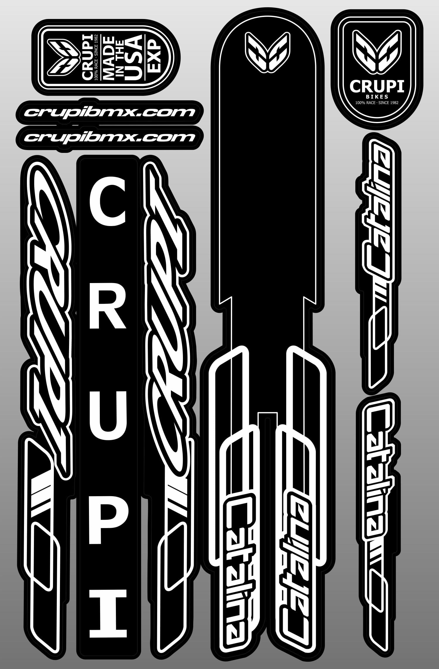 Crupi BMX Decals Mini / Black/White 2018 Frame Decals