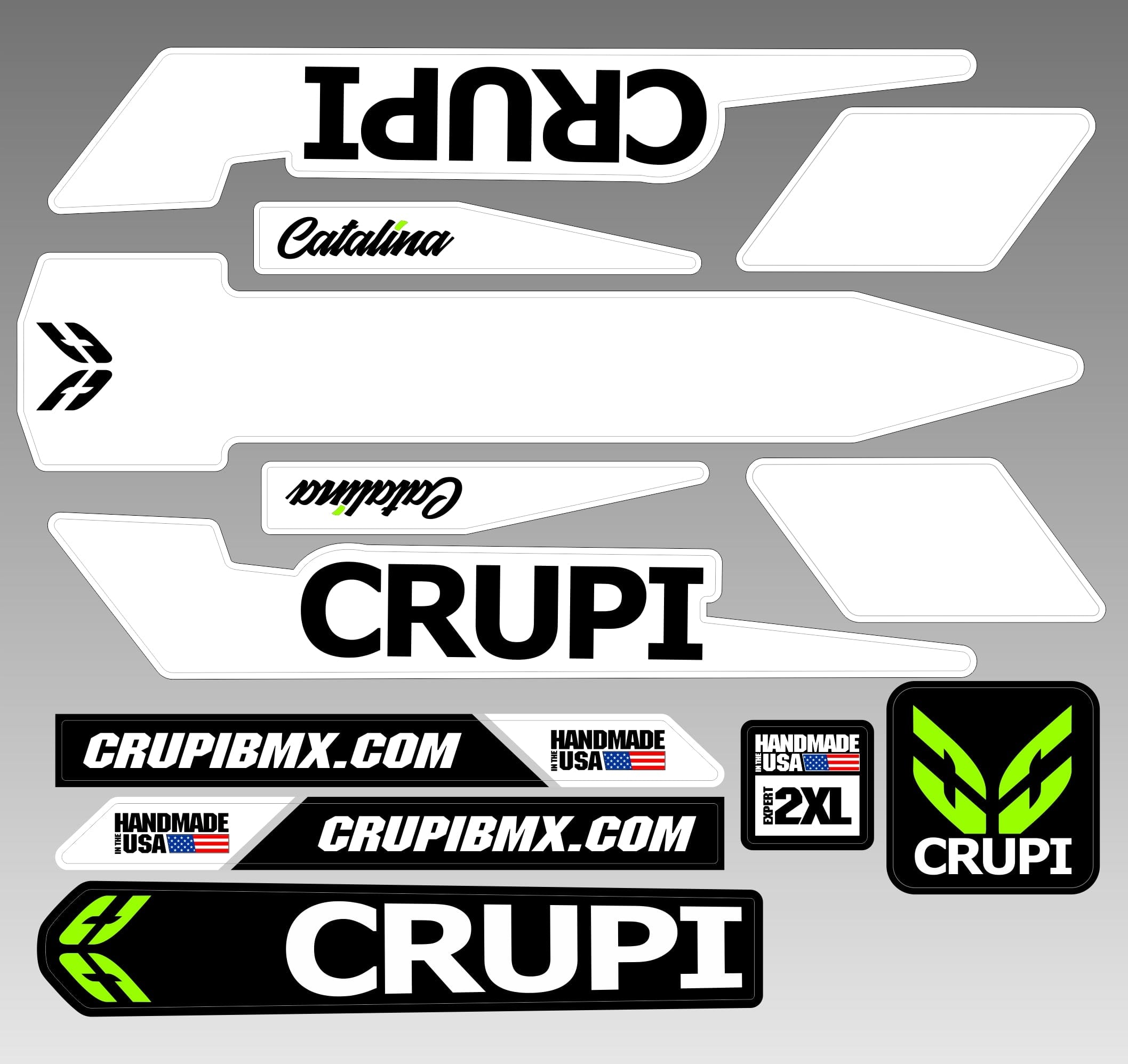 Crupi BMX Decals Micro / White 2019 Crupi Catalina Frame Decals