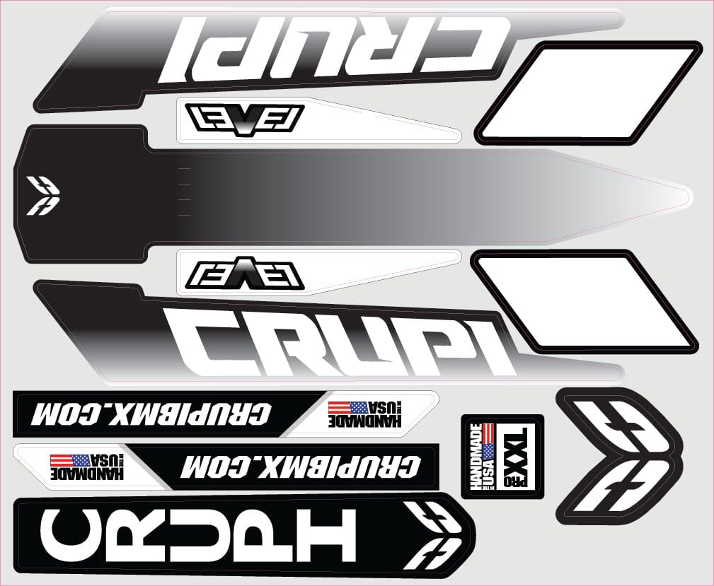 Crupi BMX Decals Pro / Black 2019 Crupi Level Frame Decals