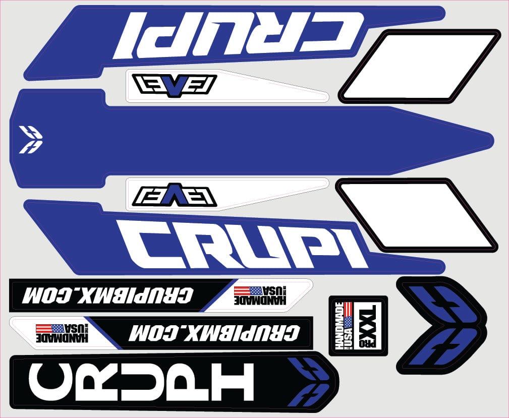 Crupi BMX Decals Pro / Blue 2019 Crupi Level Frame Decals
