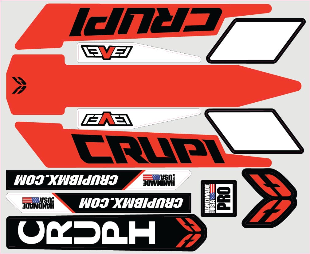 Crupi BMX Decals Pro / Red 2019 Crupi Level Frame Decals