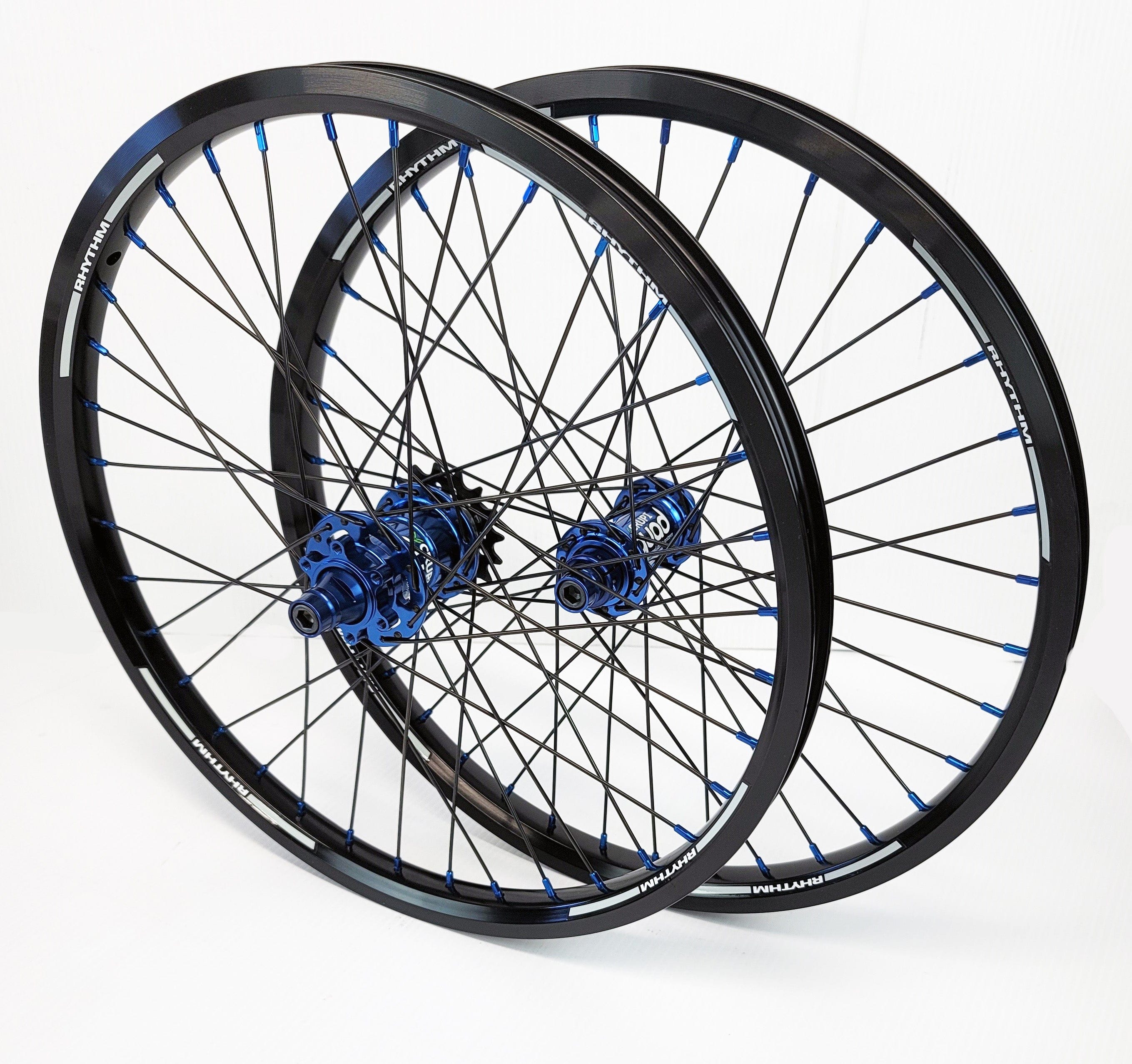Crupi Parts Wheels OS20 36H Pro w/10mm Front / Black/Blue Crupi OS20 Pro 36H Wheels