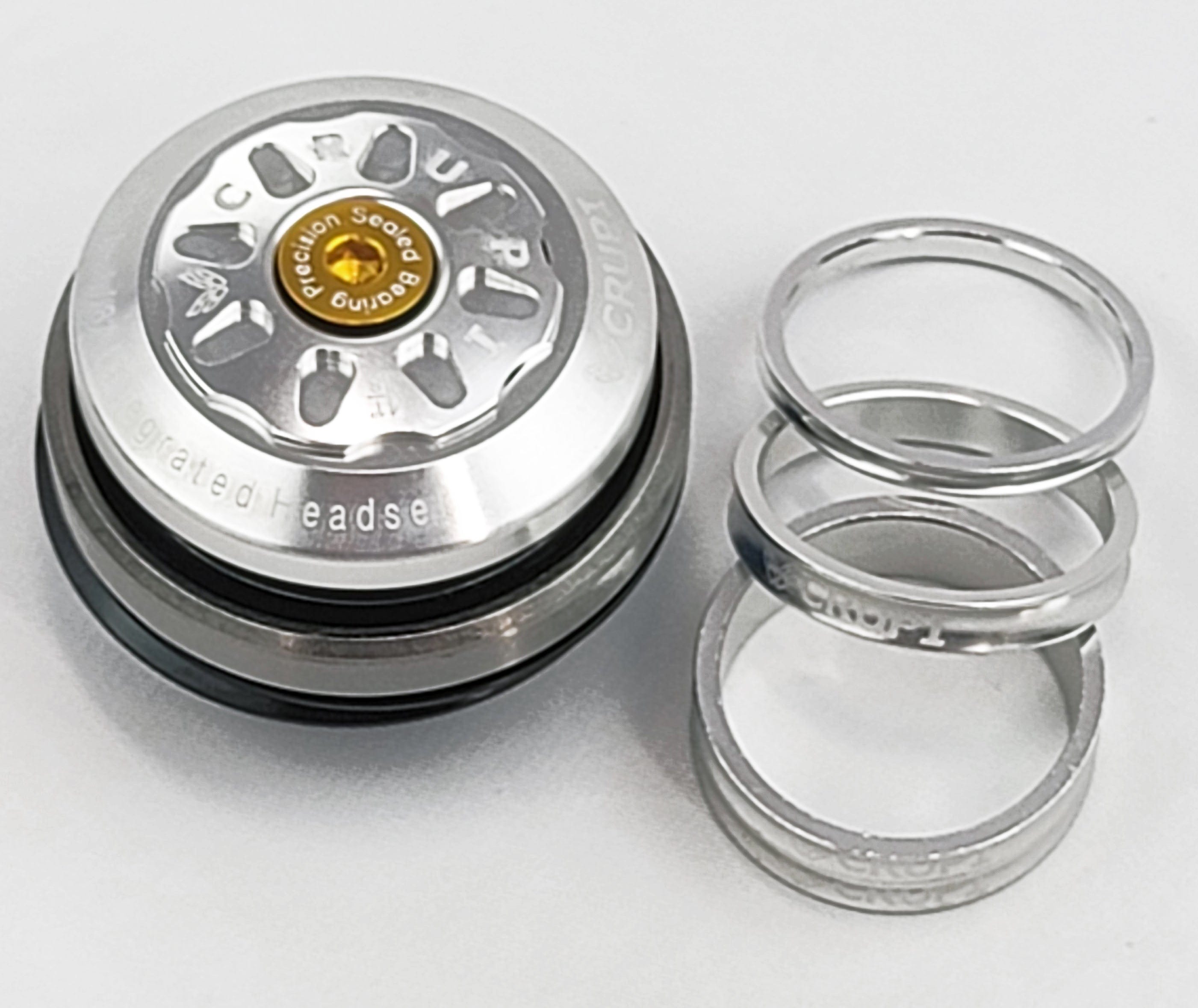 Crupi Parts Headset/Spacers 1.5" x 1-1/8" / Silver Crupi Factory 1.5" Pro Taper Headsets
