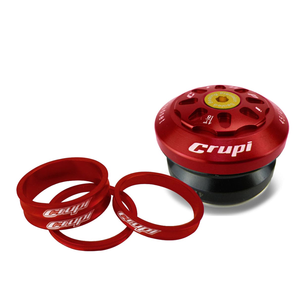 Crupi Parts Headset/Spacers 1" / Red Crupi Factory Integrated Headsets