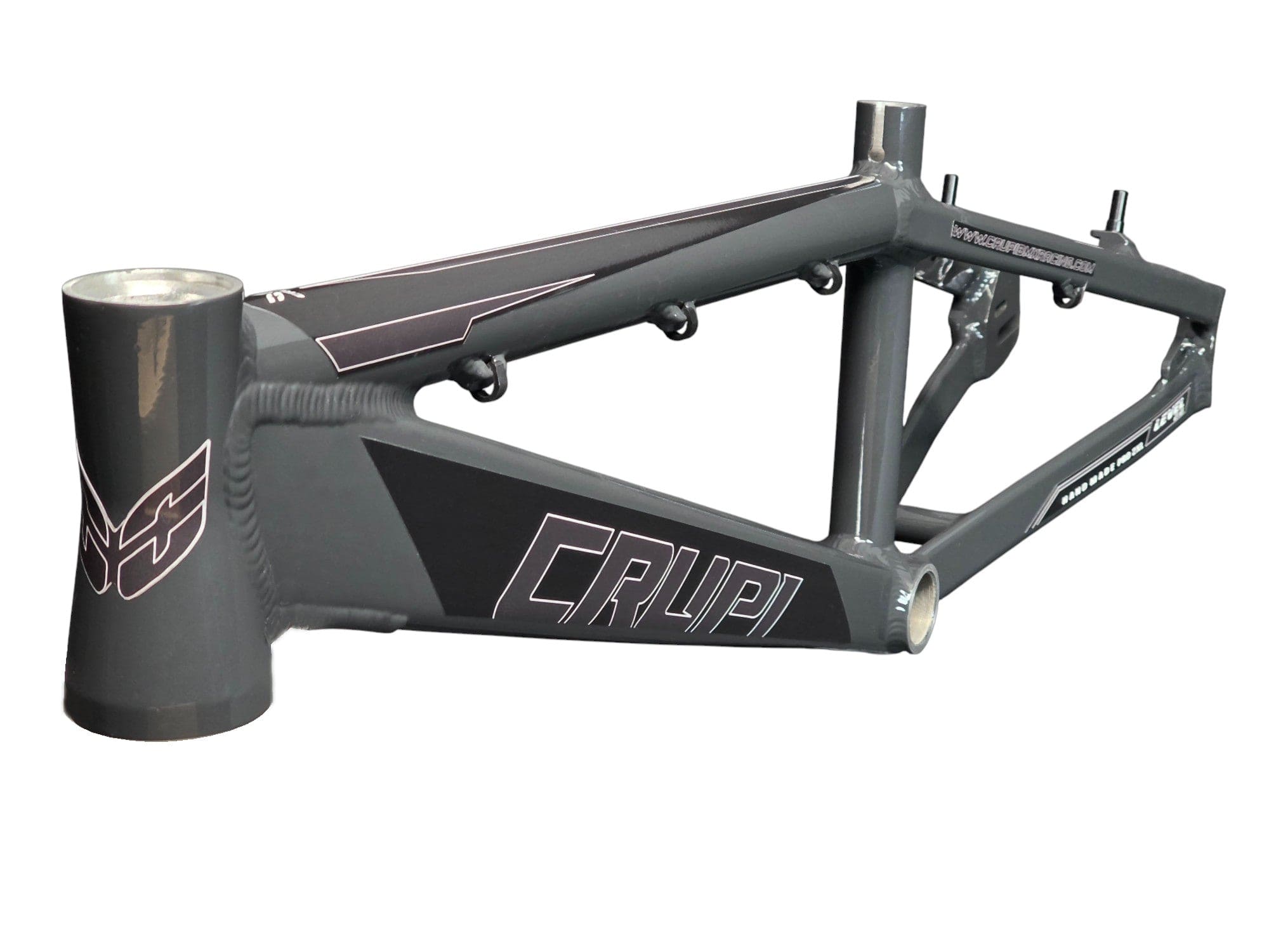 Crupi Parts Frames Charcoal / with All Black decals Crupi Level 2.0 Pro Race Frame