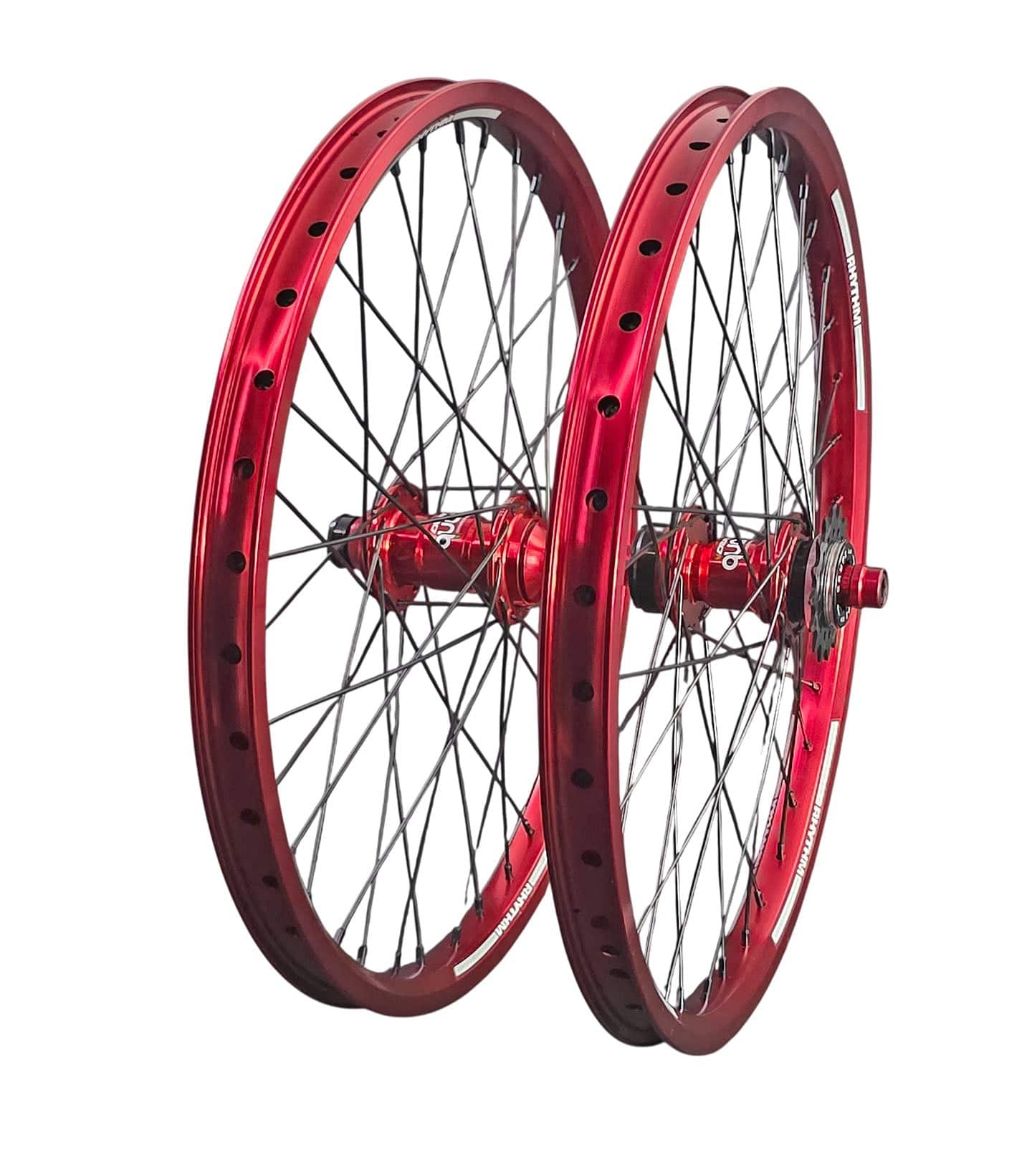 Crupi Parts Wheels 20 x 1.75 36H with 20mm Front / Red Crupi 20 x 1.75 36H CenterLock Wheelset