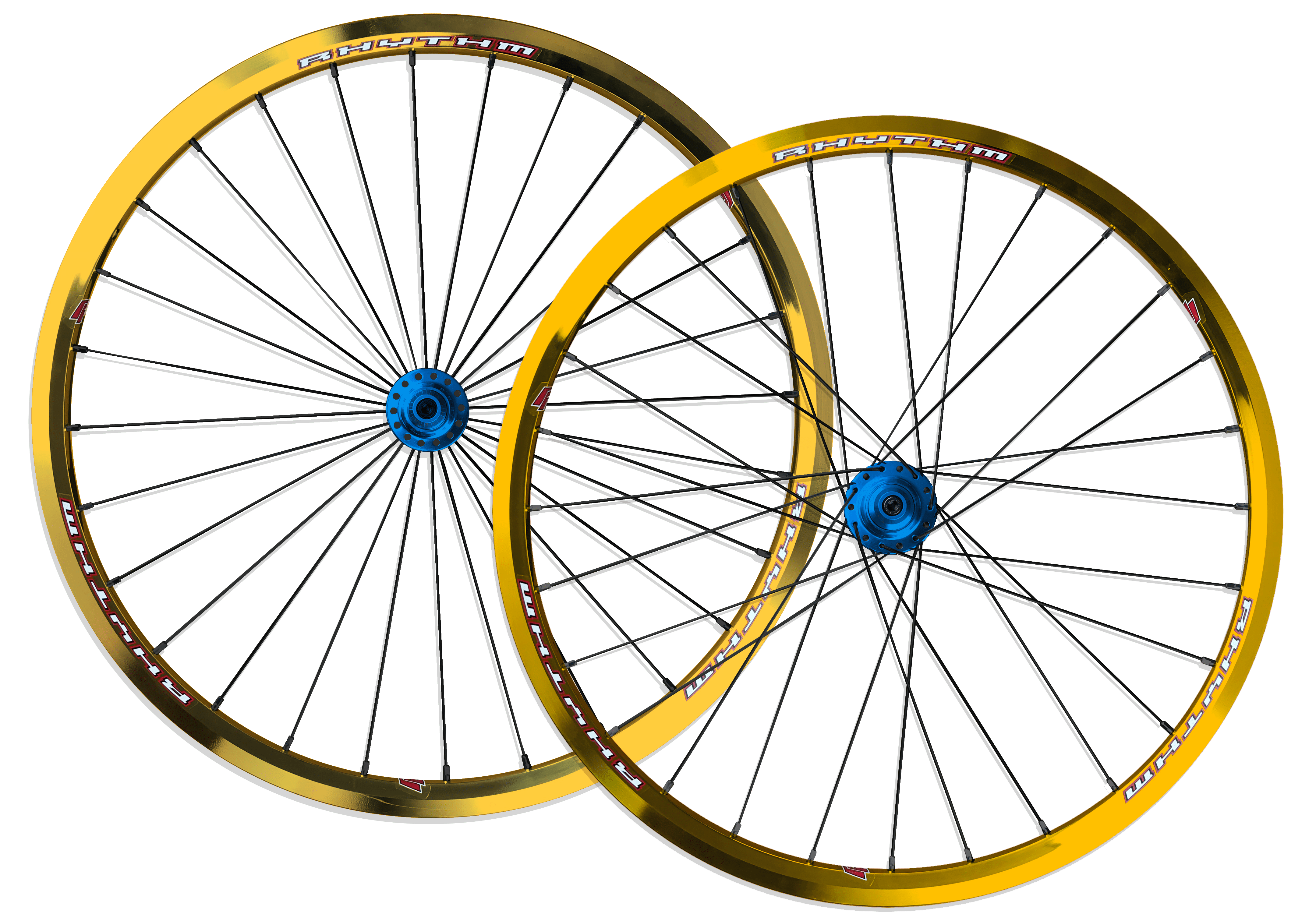 Crupi Parts Custom Wheels Gold Rim / Blue Hub / Silver Nipple Custom 20 x 1-3/8" Crupi 28H Wheelset