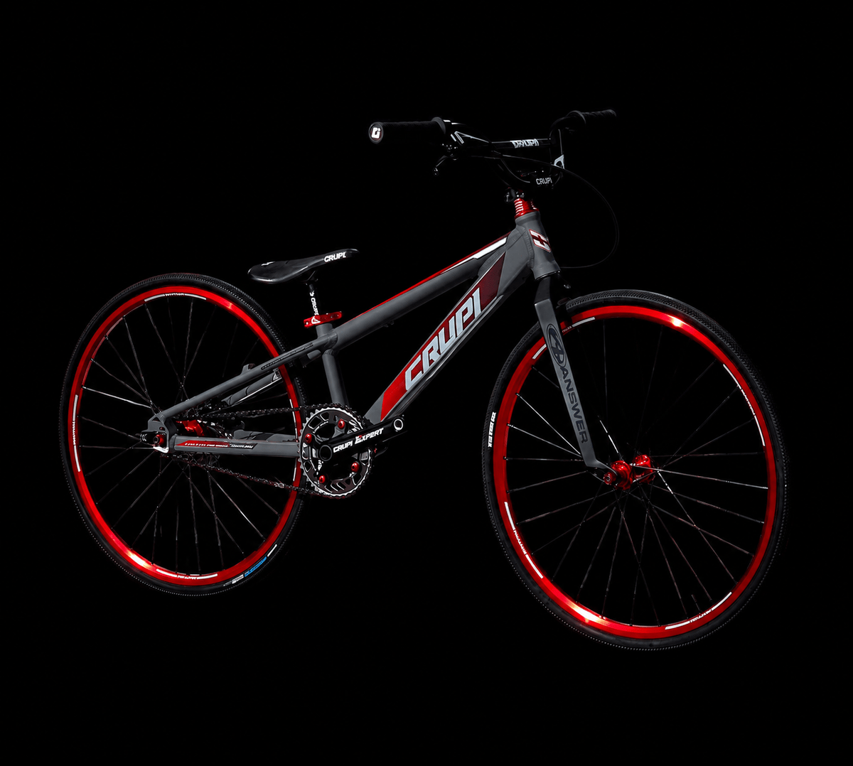Crupi BMX Complete Bike Charcoal / with Red parts / with Red/Black Fade decals Catalina 2.0 Mini Cruiser Complete Bike