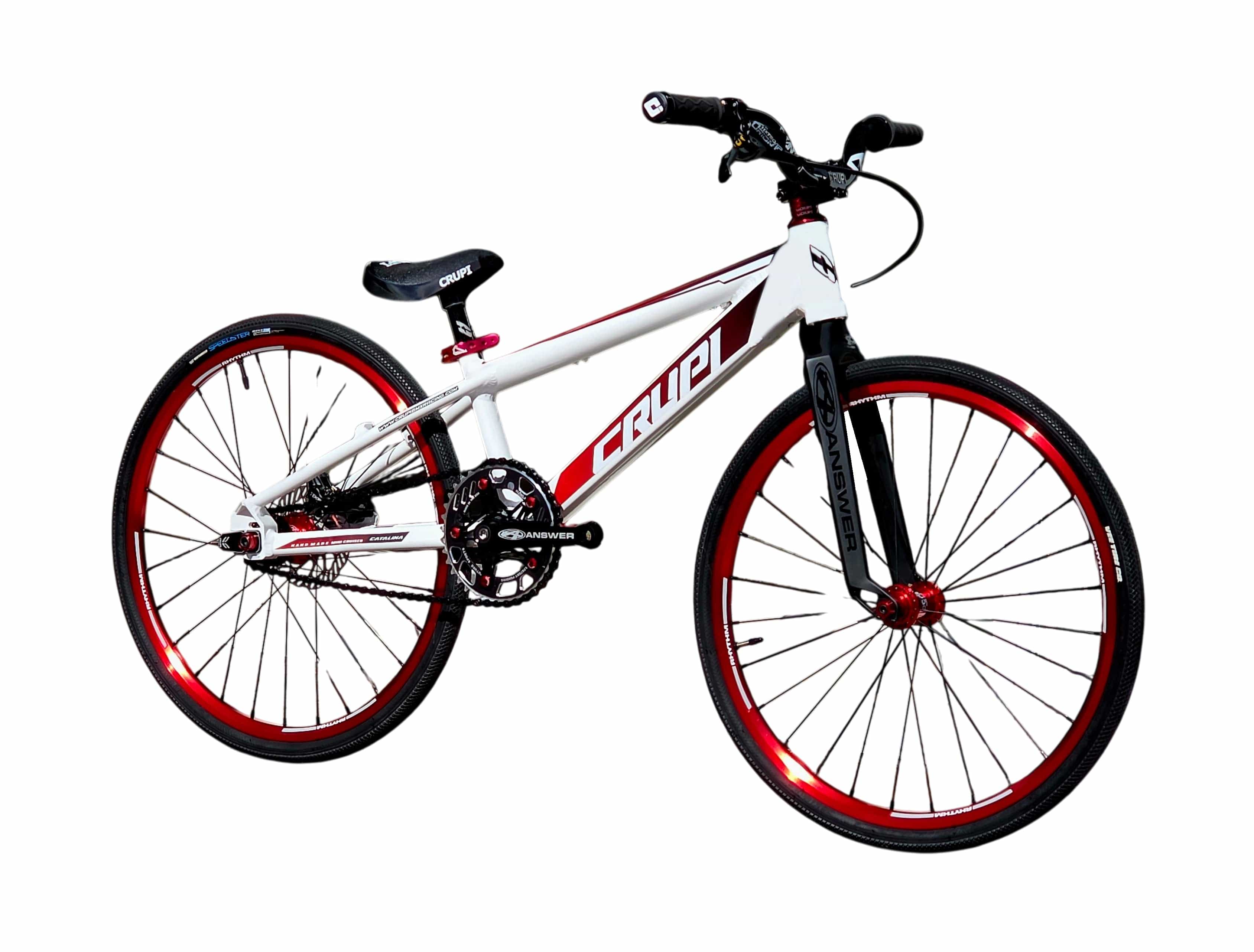 Crupi BMX Complete Bike White / with Red parts / with Red/Black Fade decals Catalina 2.0 Micro Mini Complete Bike