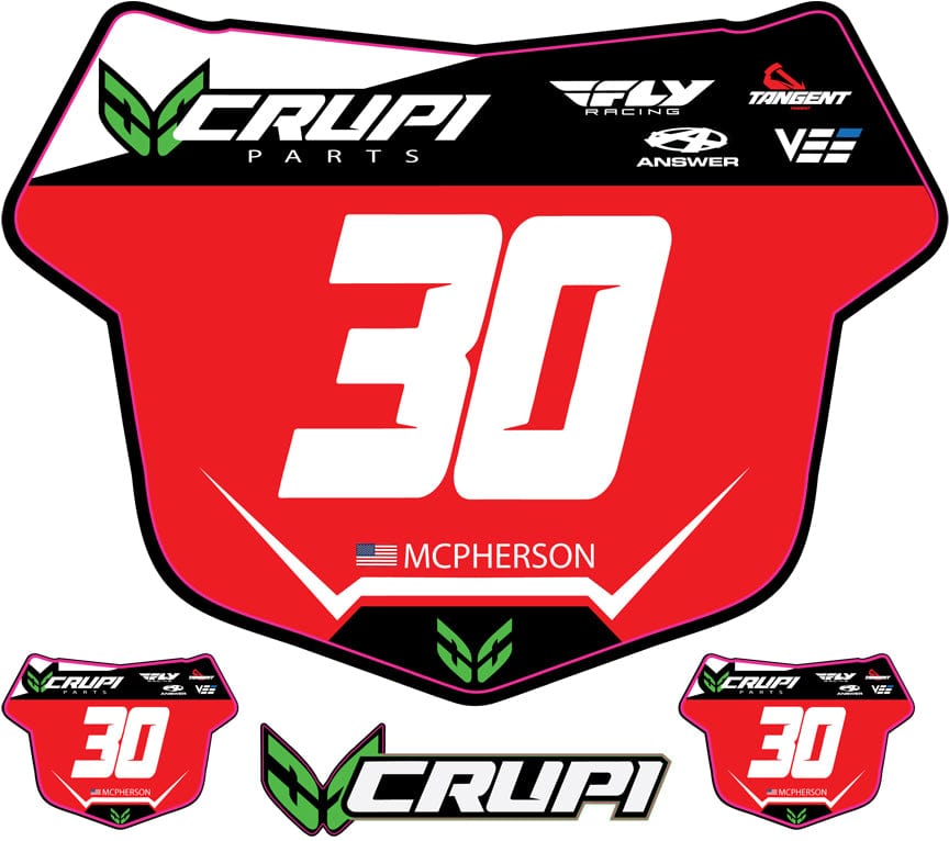 Custom Racing Number Plate Stickers - Set Of 3 Vinyl Decals For MX, ATV, Go Kart, Dirt Bike