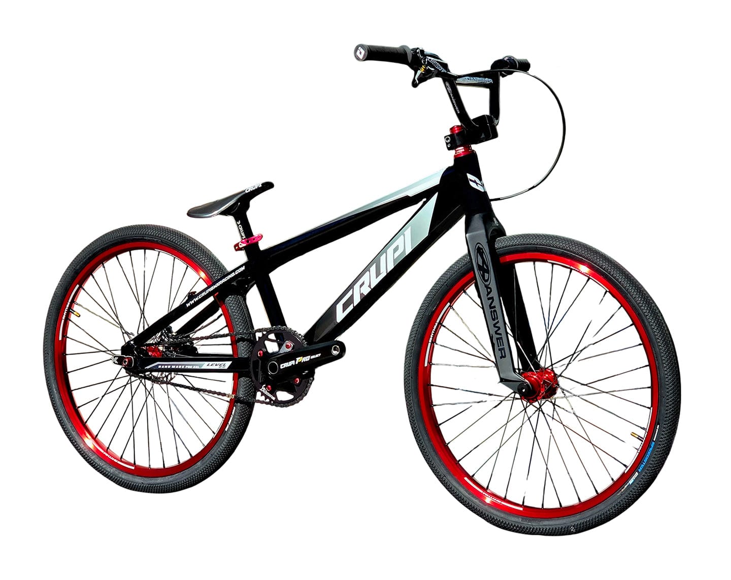 Crupi BMX Complete Bike Black / with Red parts / with Black/White Fade decals Level 2.0 Pro Cruiser Complete Bike