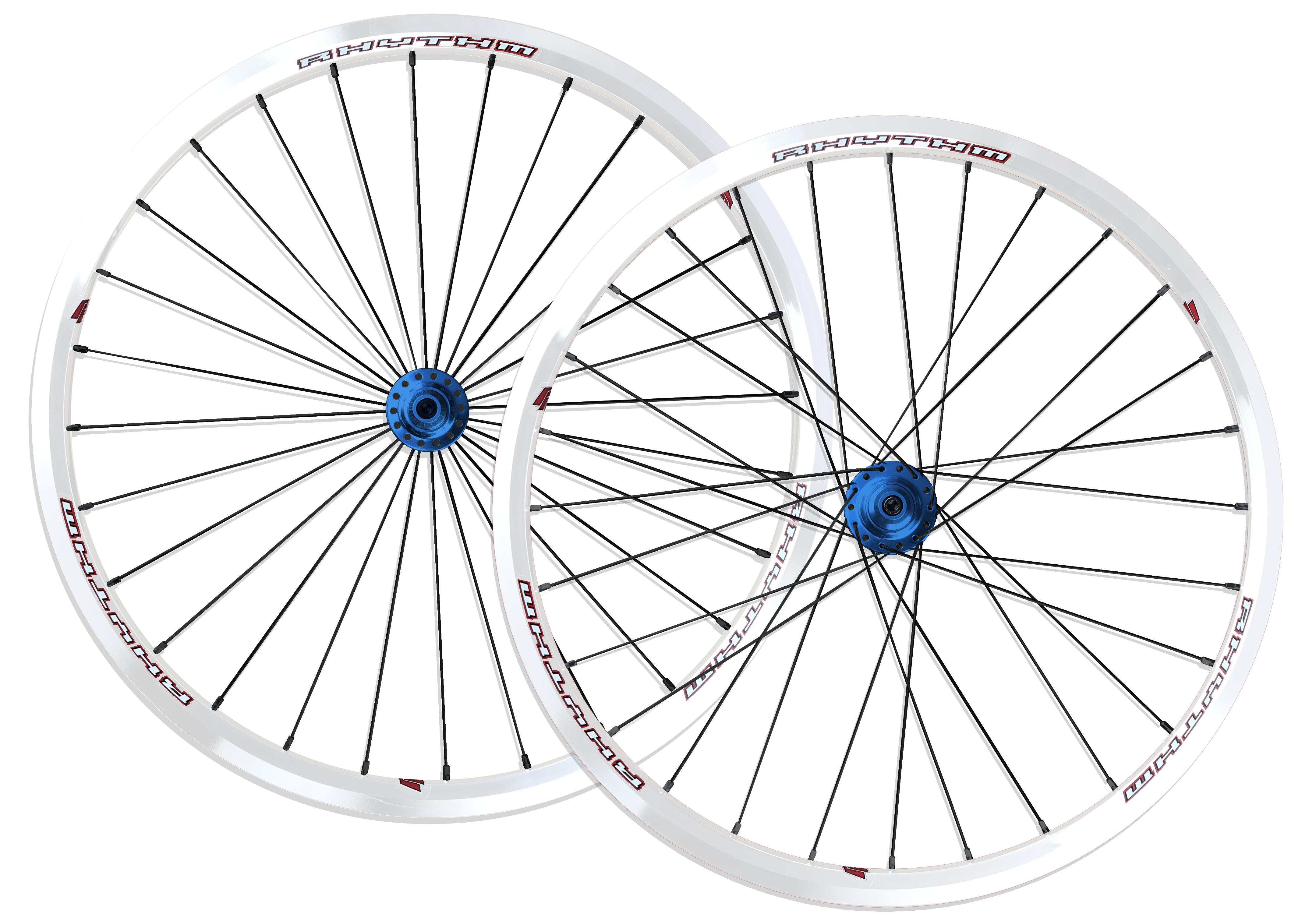 Crupi Parts Custom Wheels White Rim / Blue Hub / Silver Nipple Custom 24 x 1-3/8" Crupi 28H Cruiser Wheelset