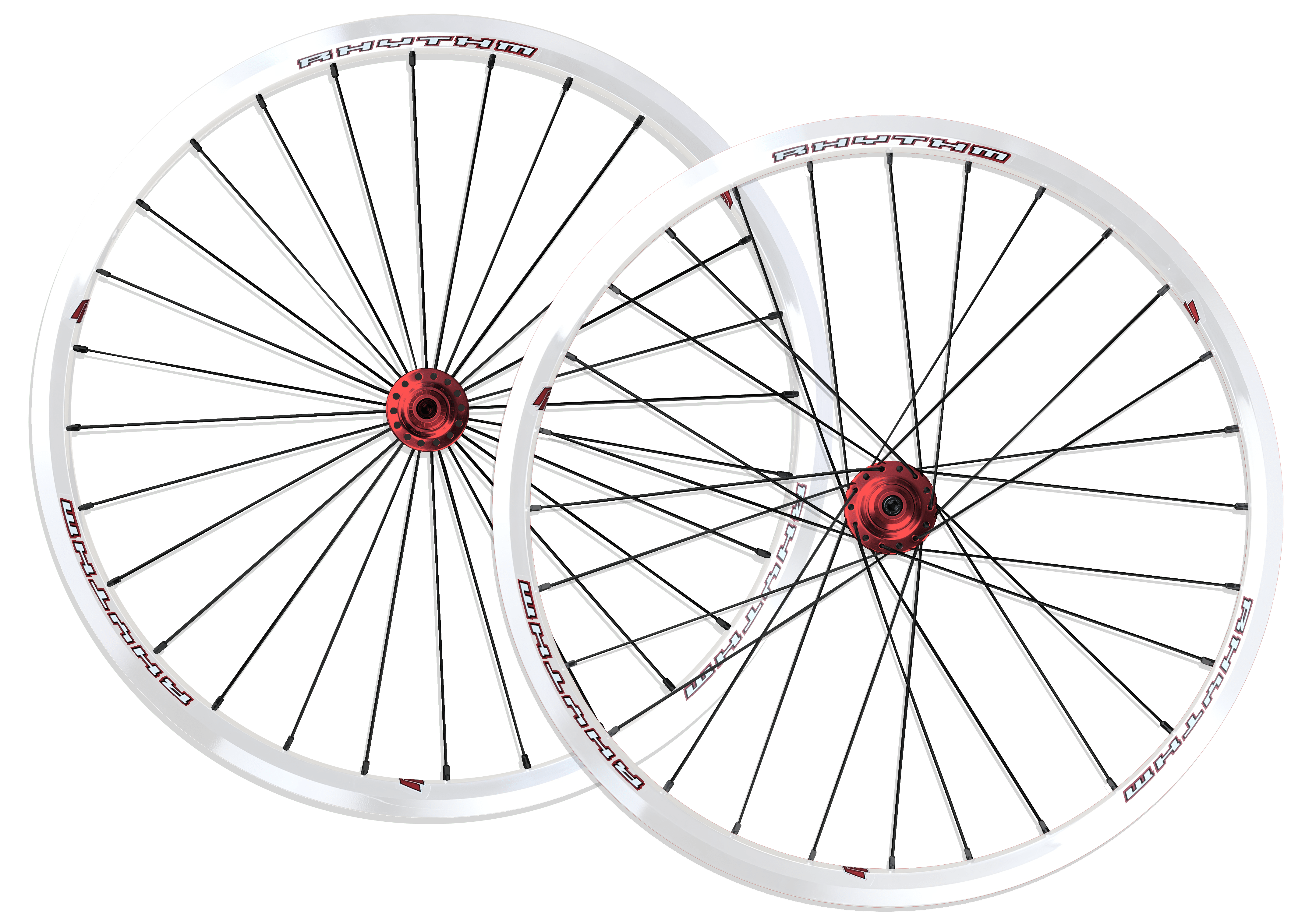 Crupi Parts Custom Wheels White Rim / Red Hub / Silver Nipple Custom 24 x 1-3/8" Crupi 28H Cruiser Wheelset