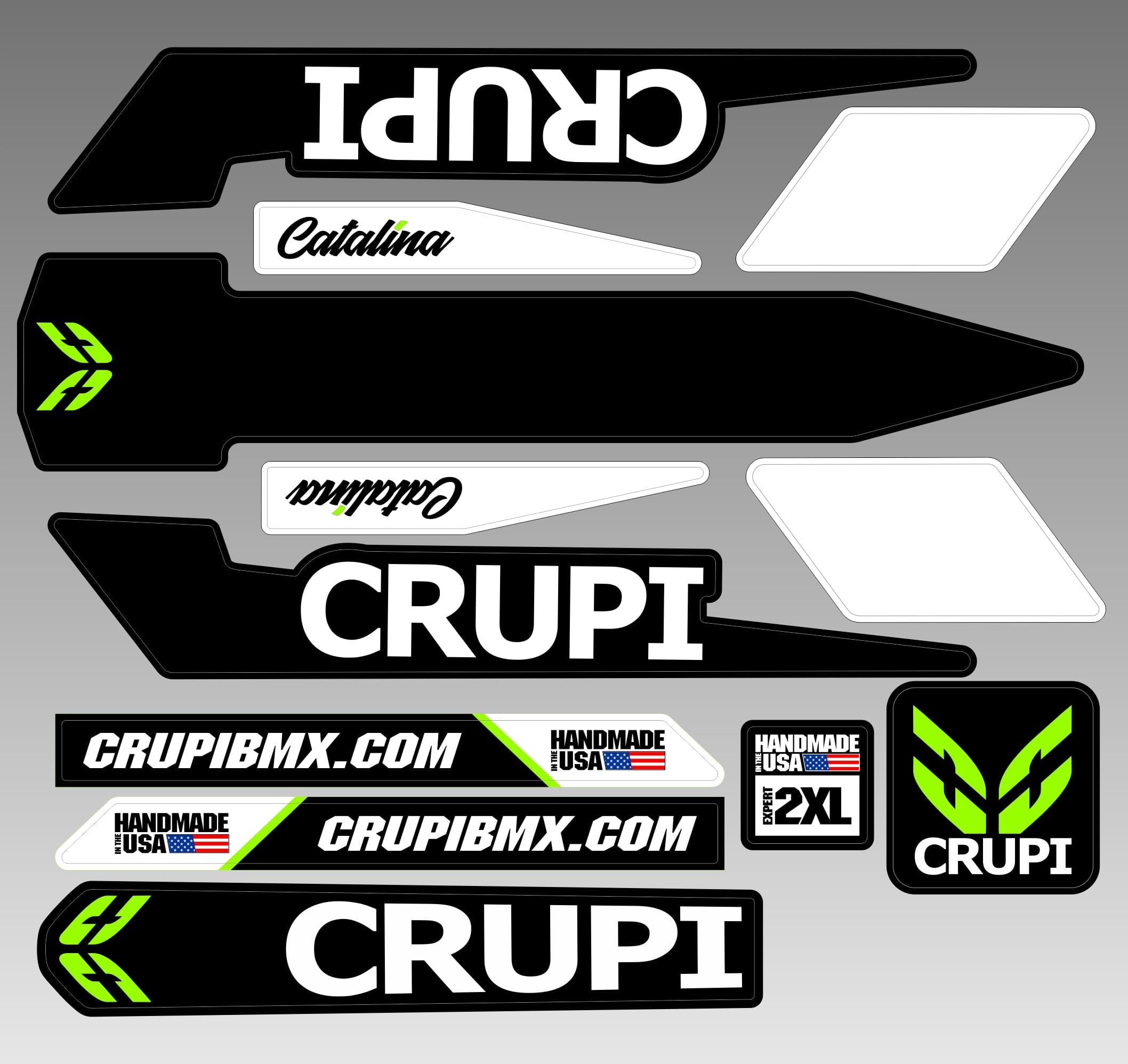 Crupi BMX Decals Micro / Black 2019 Crupi Catalina Frame Decals
