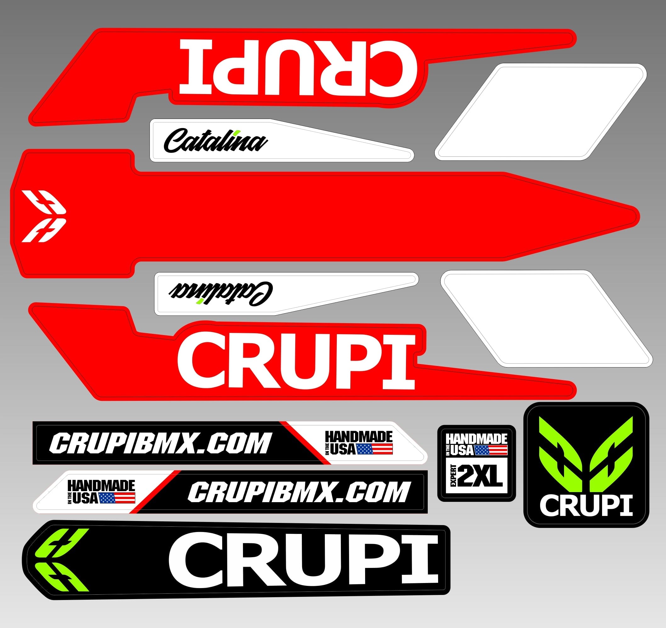 Crupi BMX Decals Micro / Red 2019 Crupi Catalina Frame Decals