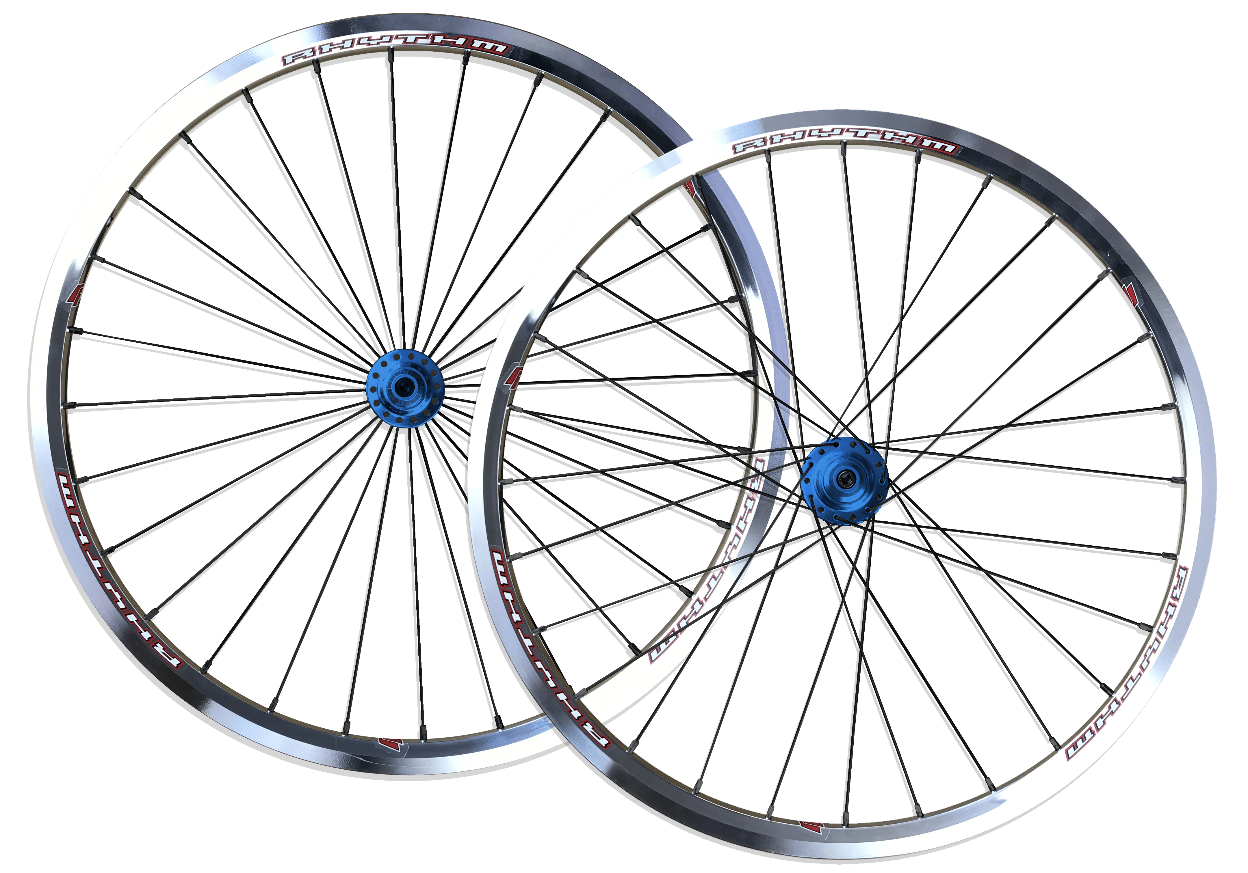 Crupi Parts Custom Wheels 20 x 1-1/8 x 28H / Polished / Blue Custom 20" Crupi 28H Disc Wheels