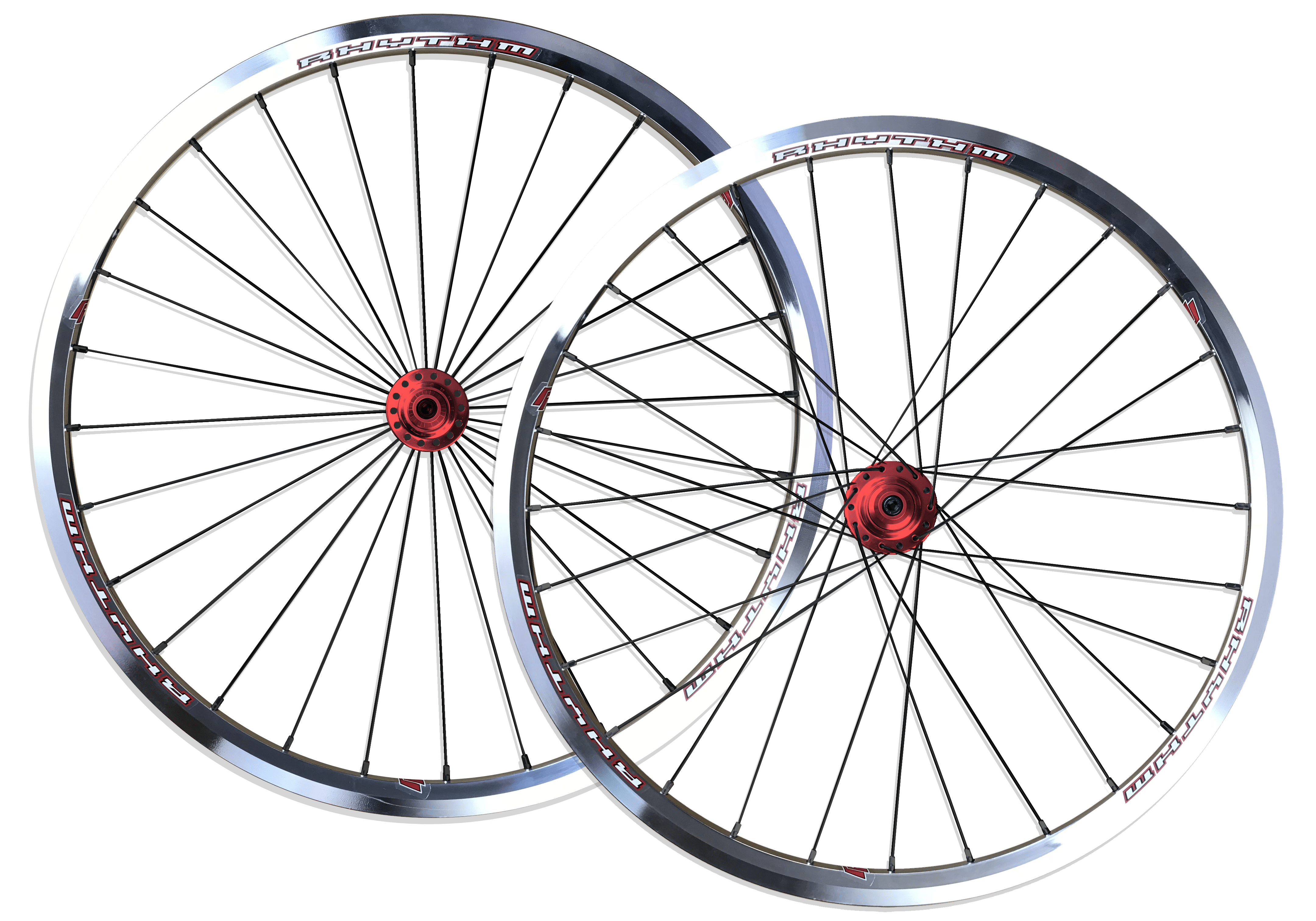 Crupi Parts Custom Wheels 20 x 1-1/8 x 28H / Polished / Red Custom 20" Crupi 28H Disc Wheels